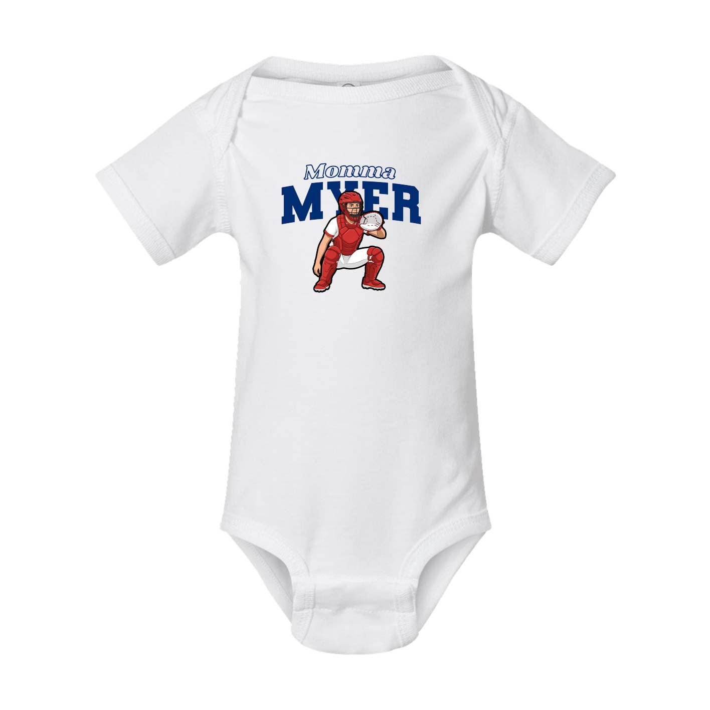 Baby Onesie — Mothers Day Block in White