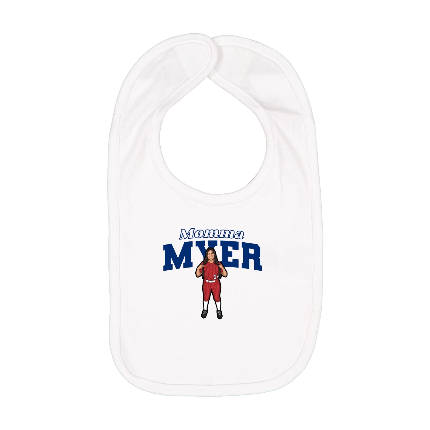 Infant Bib — Mothers Day Block in White