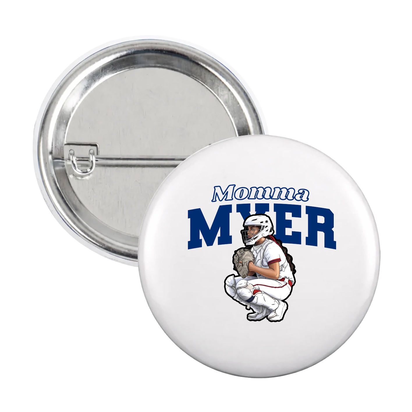 Game Day Button — Mothers Day Block in White