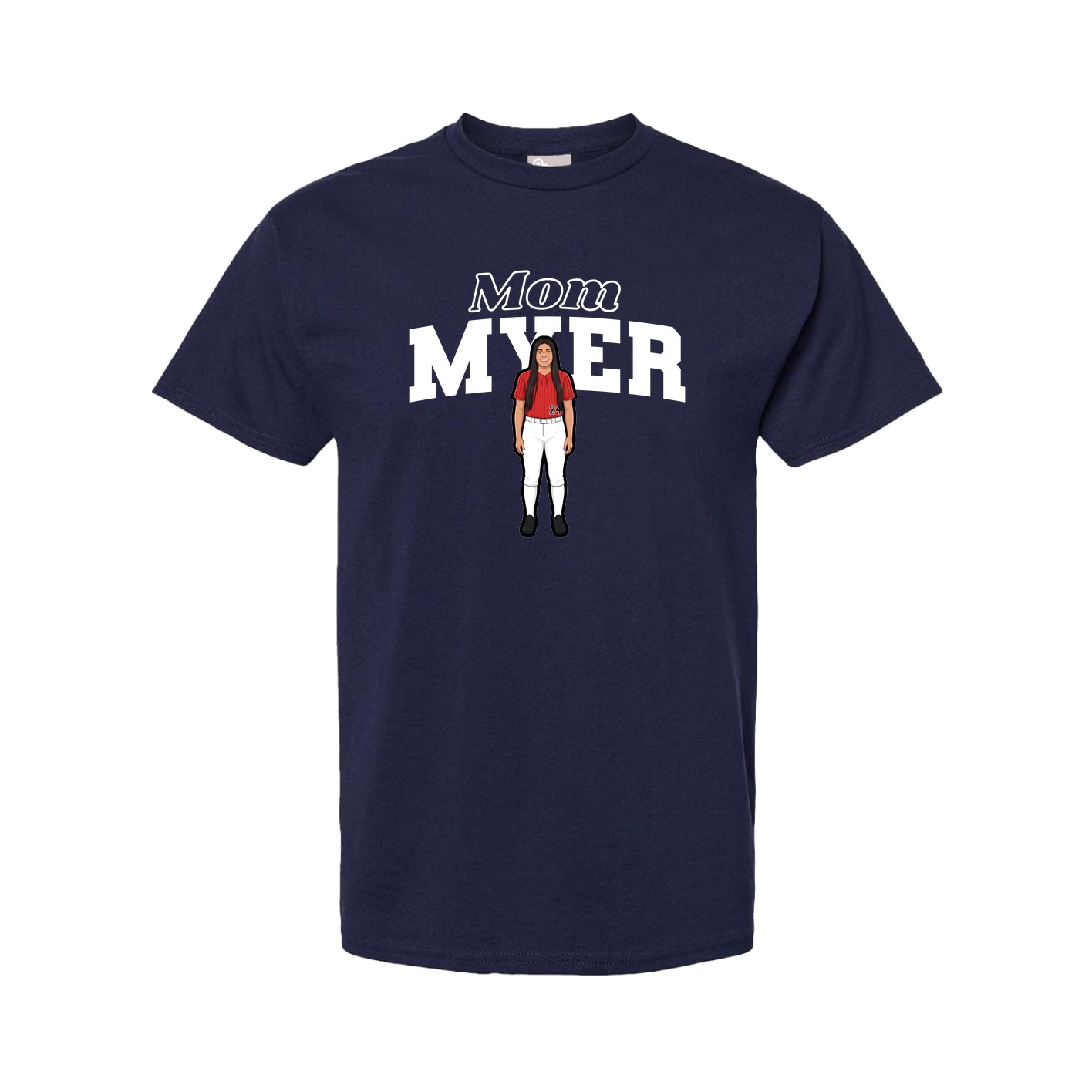 Youth Tee — Mothers Day Block in Navy