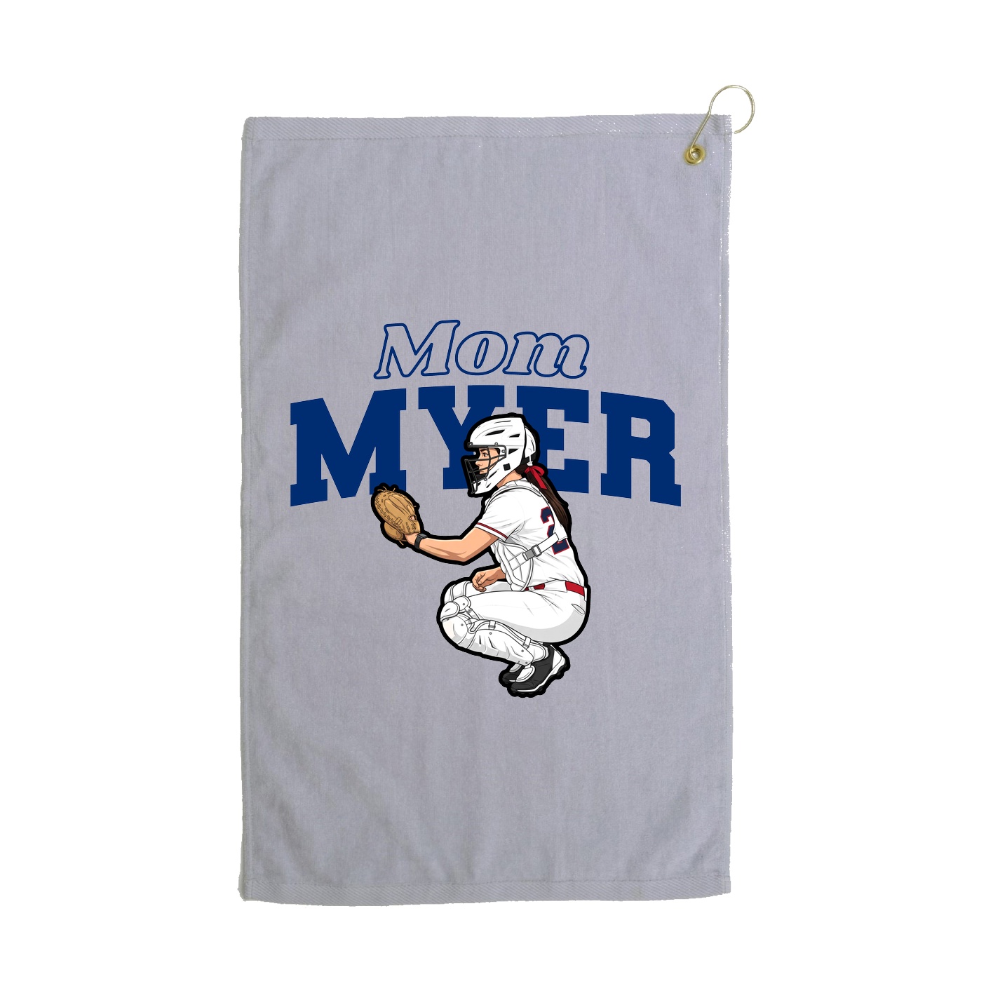 Golf Towel — Mothers Day Block in Grey