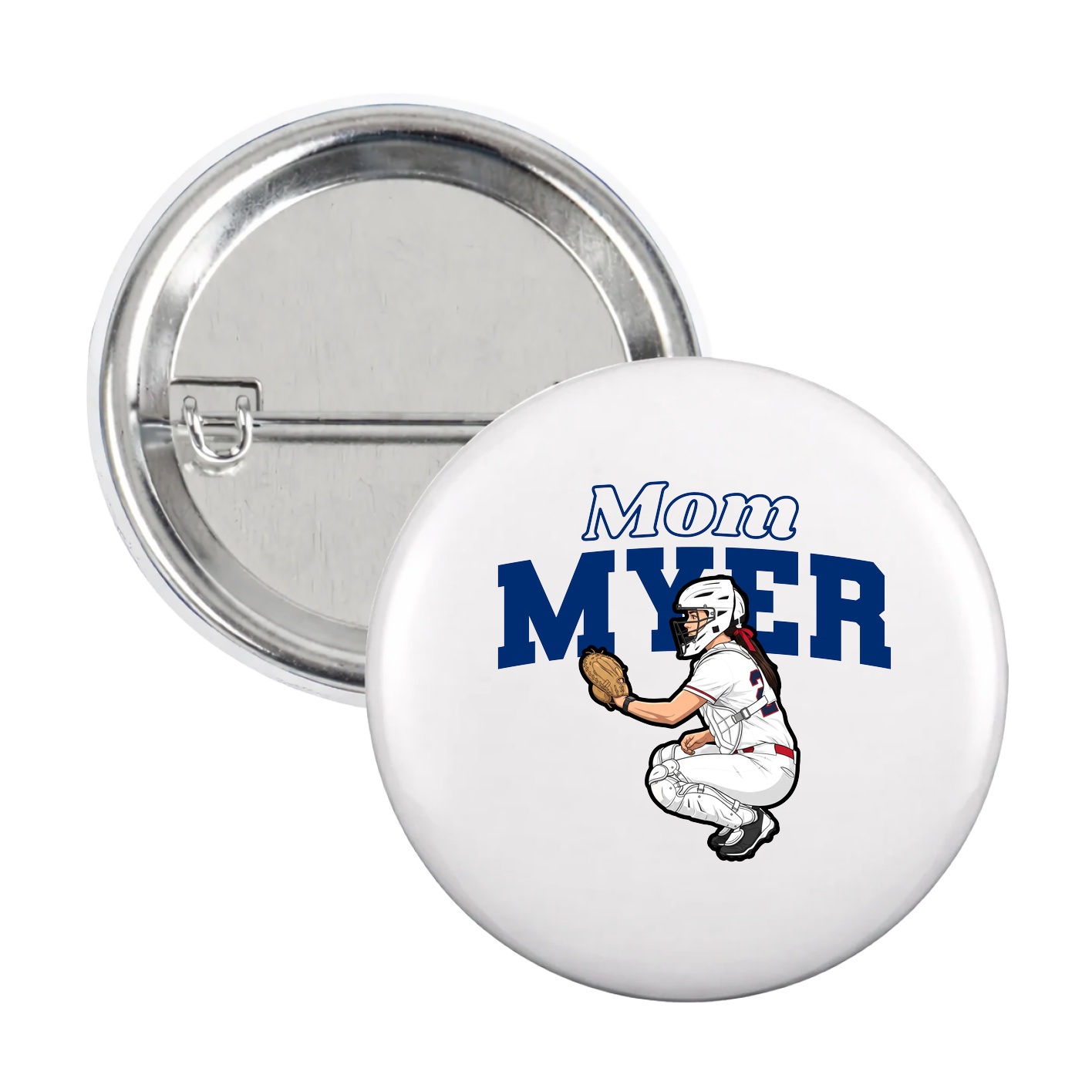 Game Day Button — Mothers Day Block in White