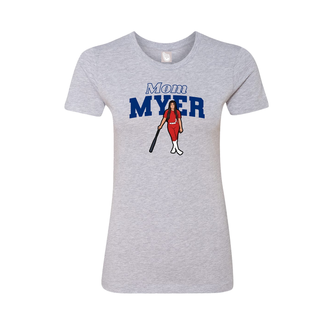 Womens Tee — Mothers Day Block in Grey