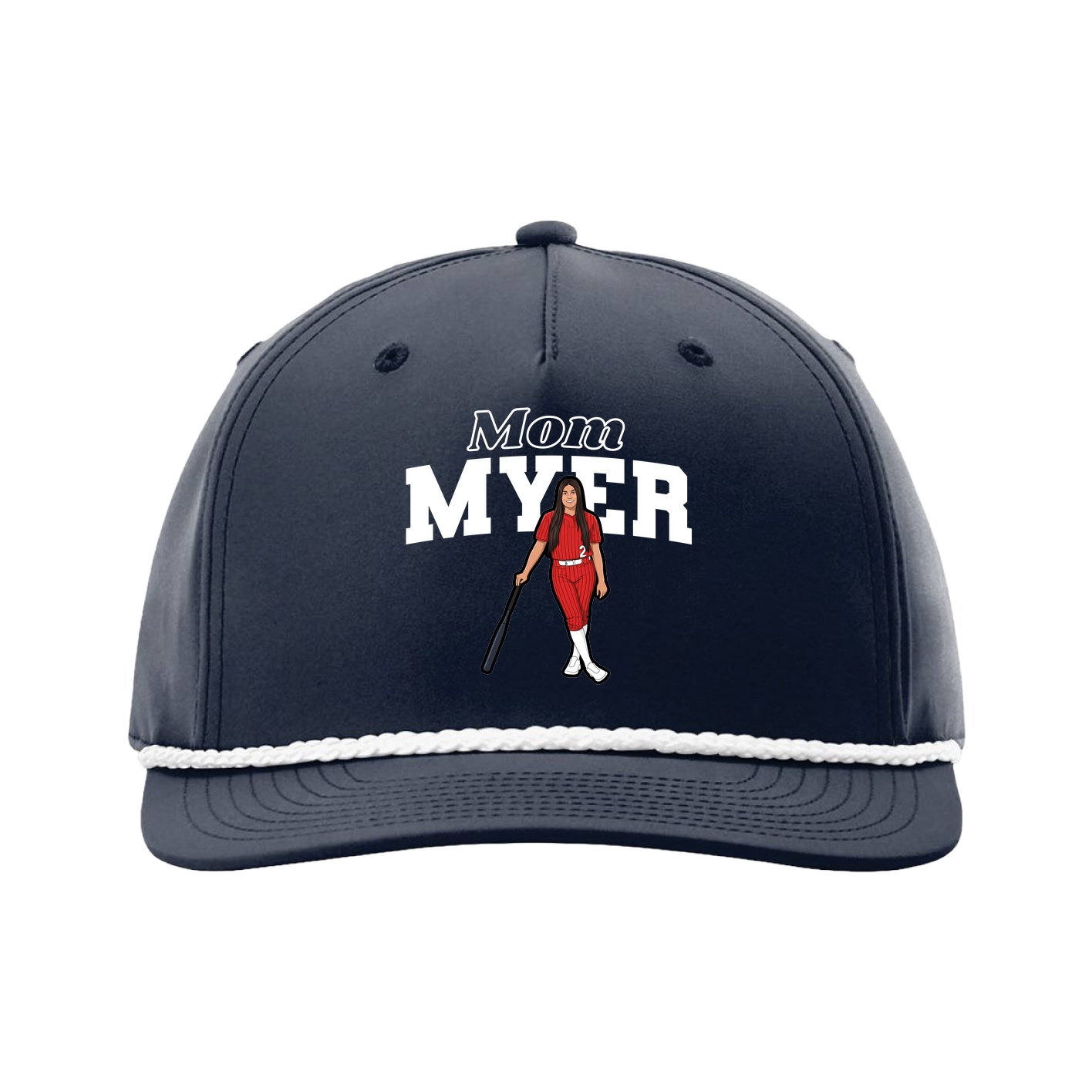 Five-Panel Classic Rope Cap — Mothers Day Block in Navy