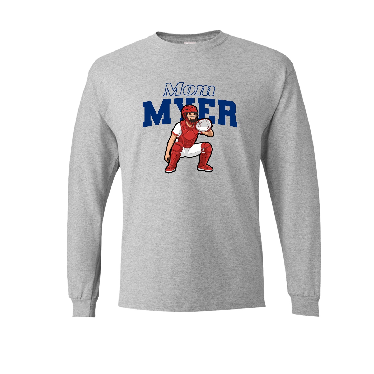 Long Sleeve Tee — Mothers Day Block in Grey
