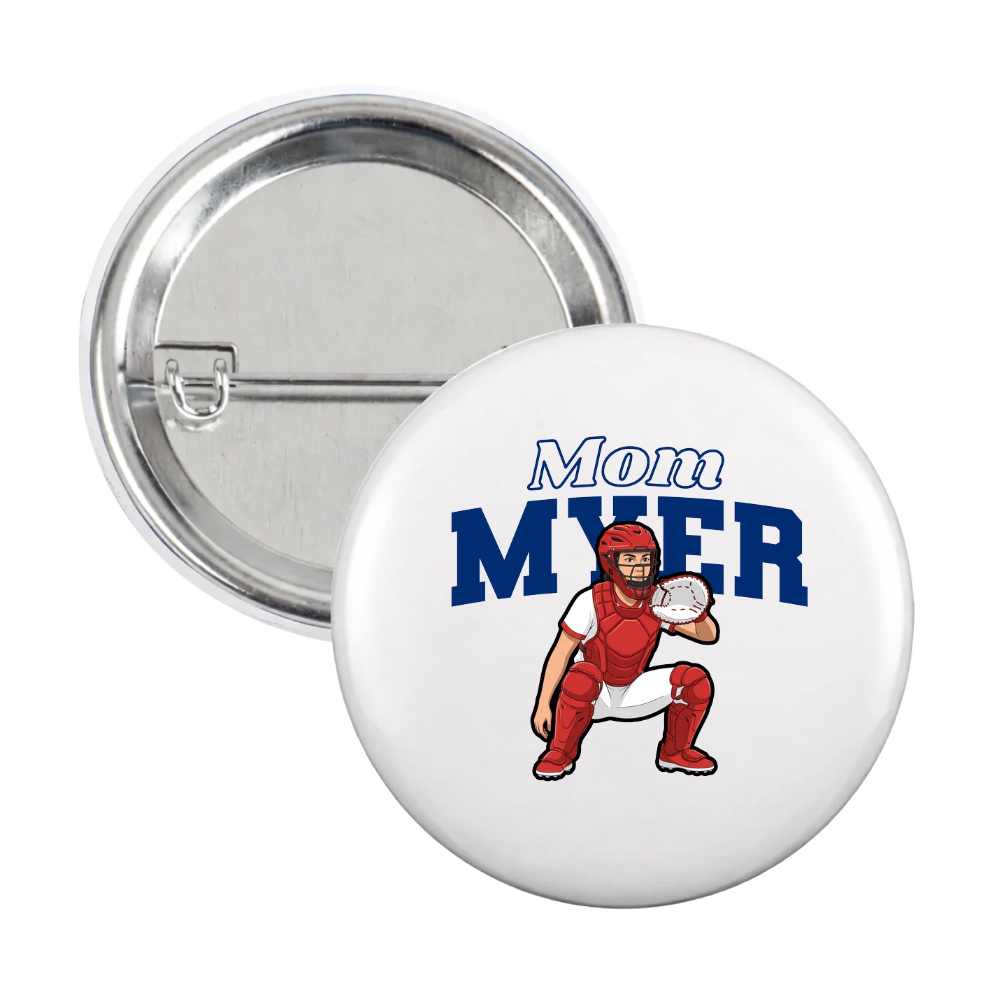 Game Day Button — Mothers Day Block in White