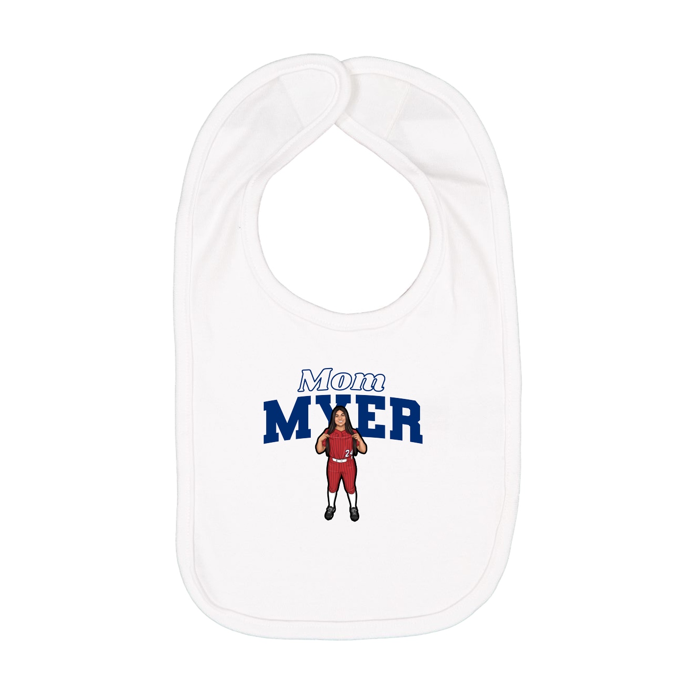 Infant Bib — Mothers Day Block in White