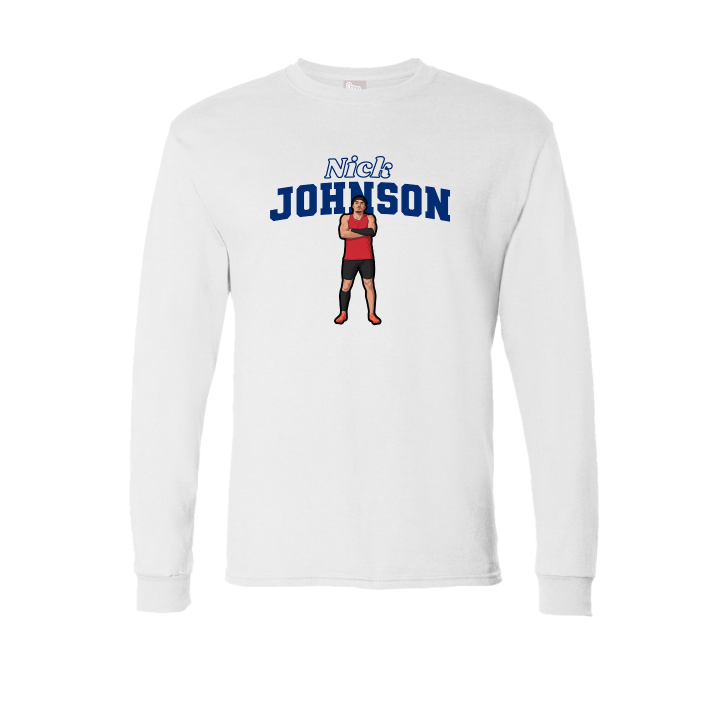 Long Sleeve Tee — Name Arch in White