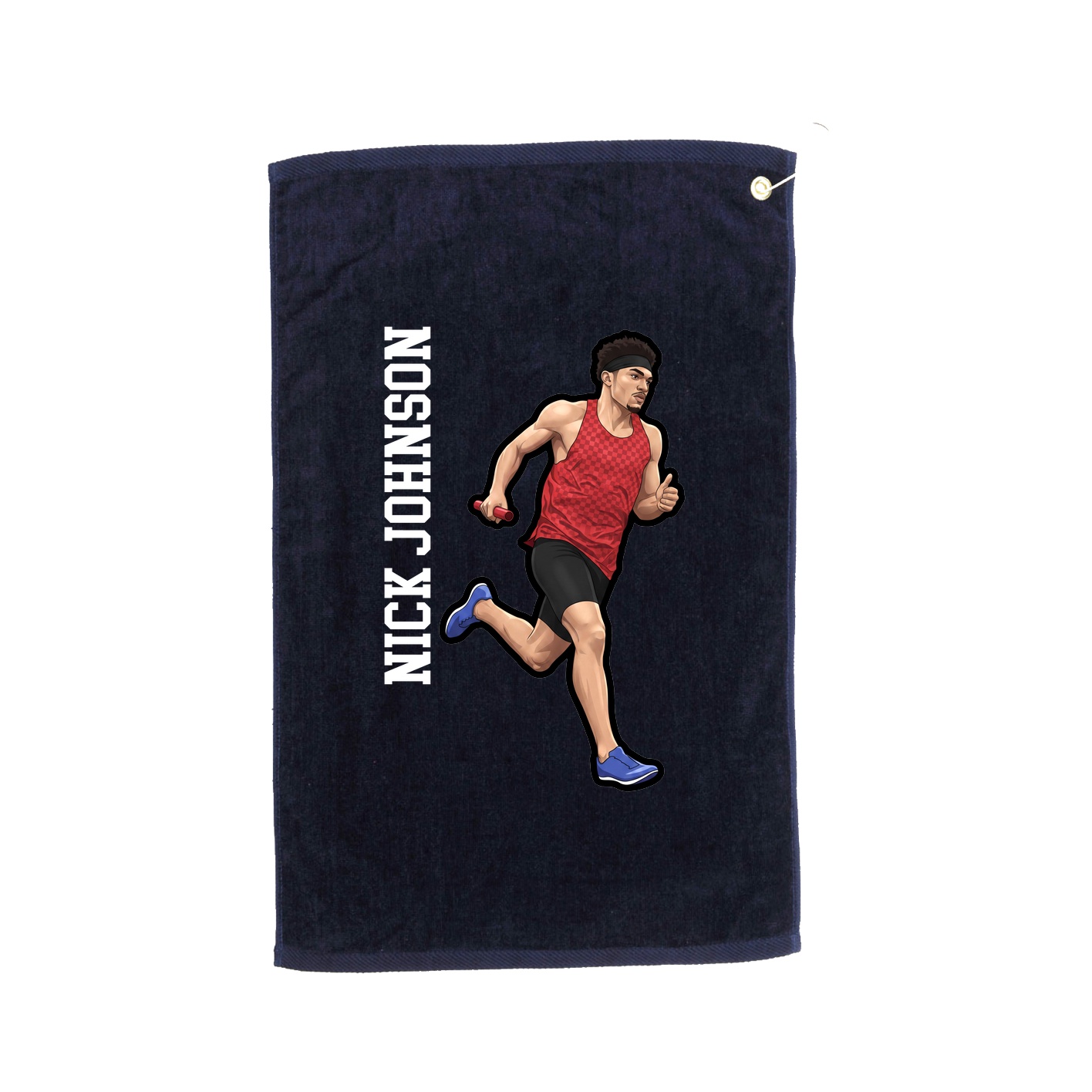 Golf Towel — Name Vertical in Navy
