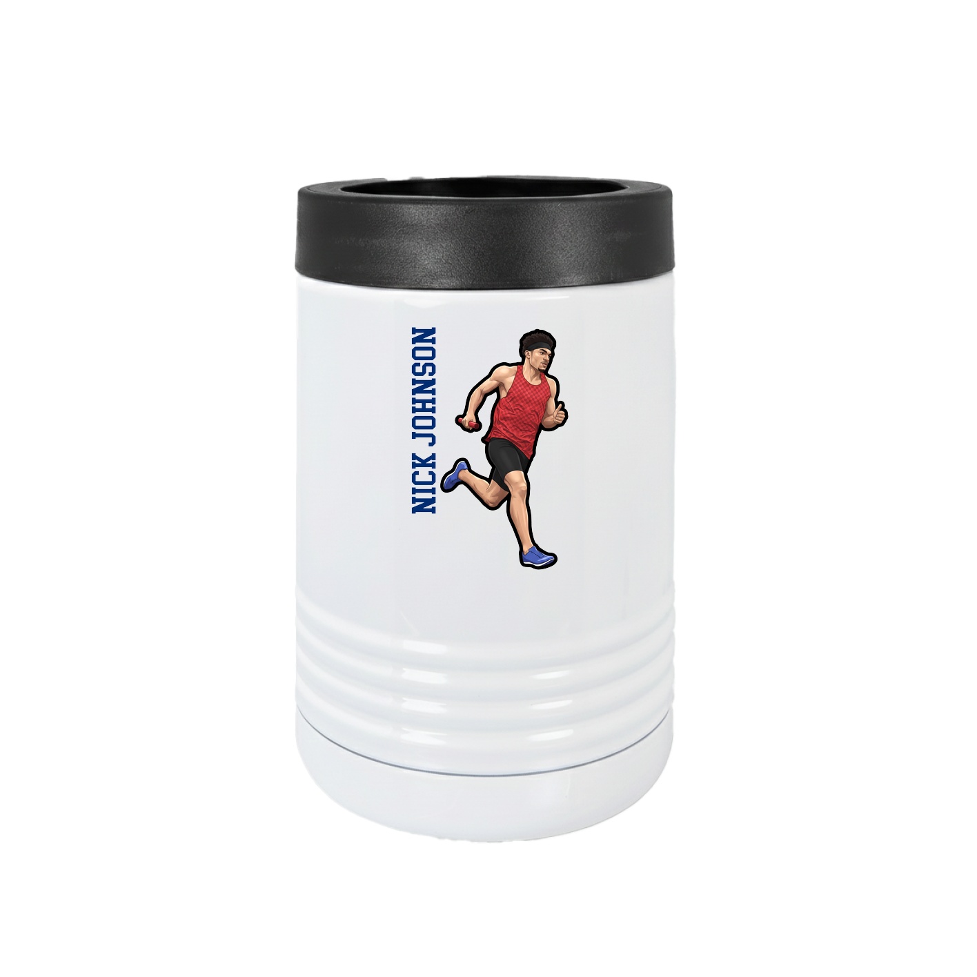 Beverage Holder — Name Vertical in White