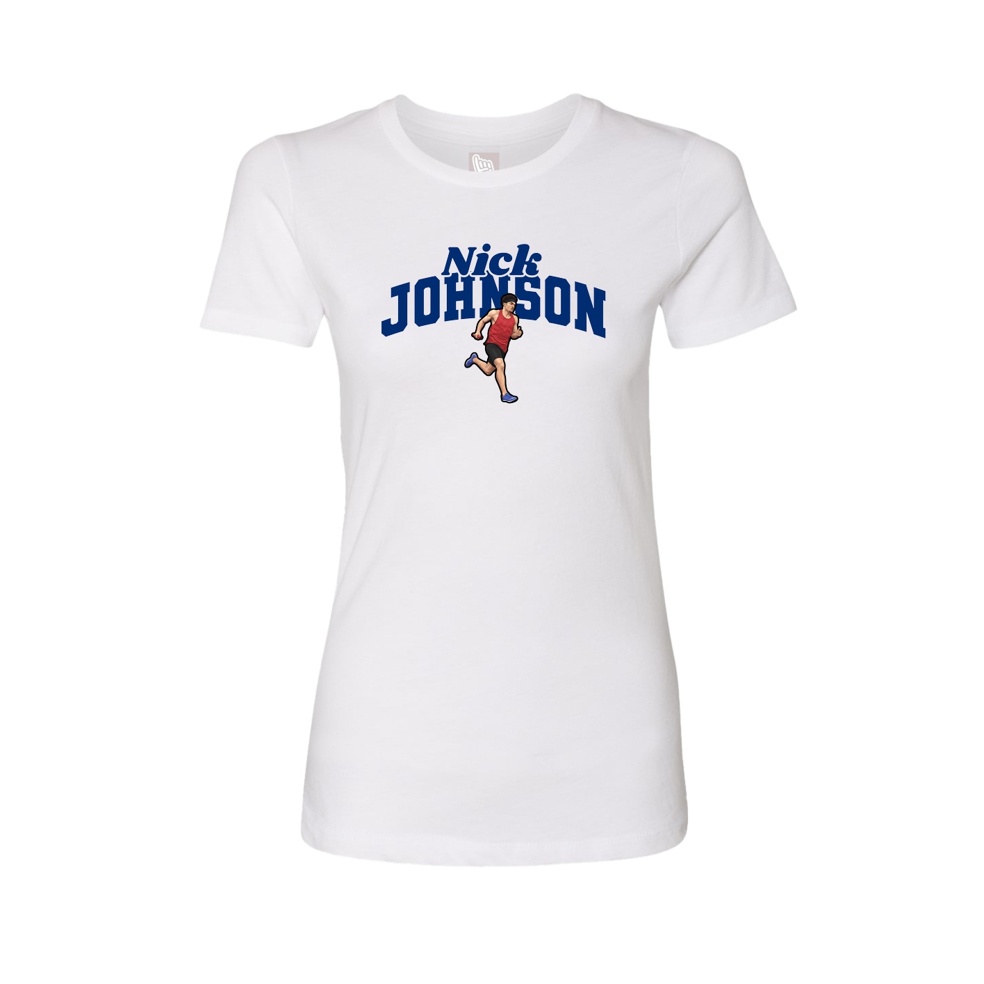 Fitted Women's Tee — Signature Arch in White