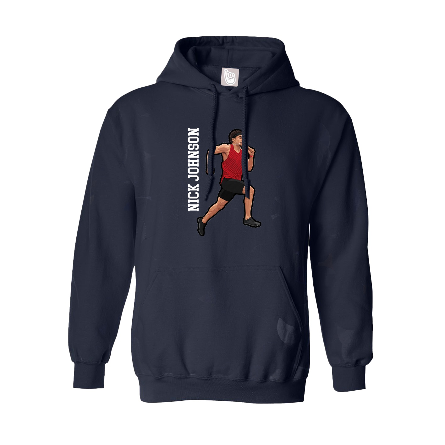 Hoodie — Name Vertical in Navy