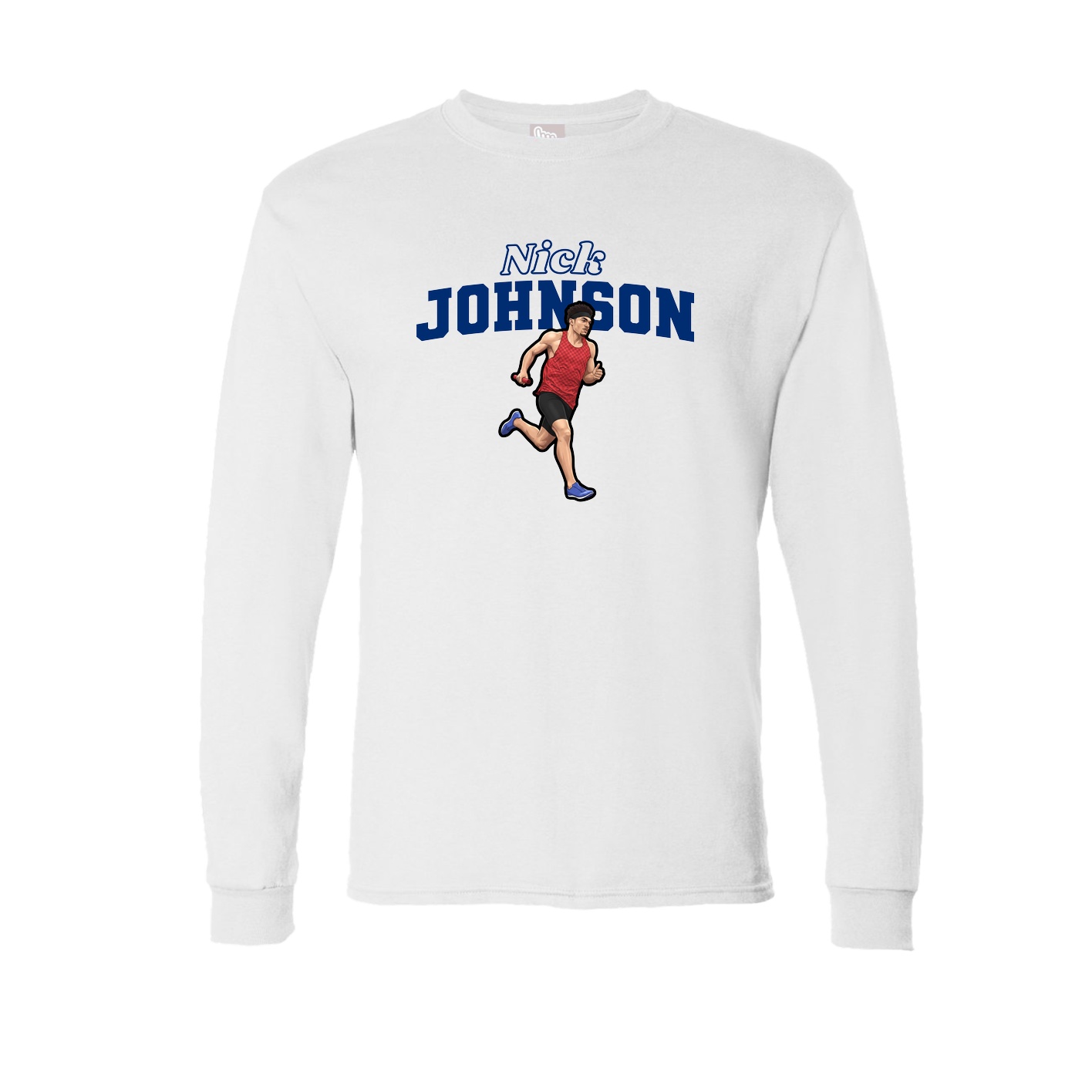 Long Sleeve Tee — Name Arch in White