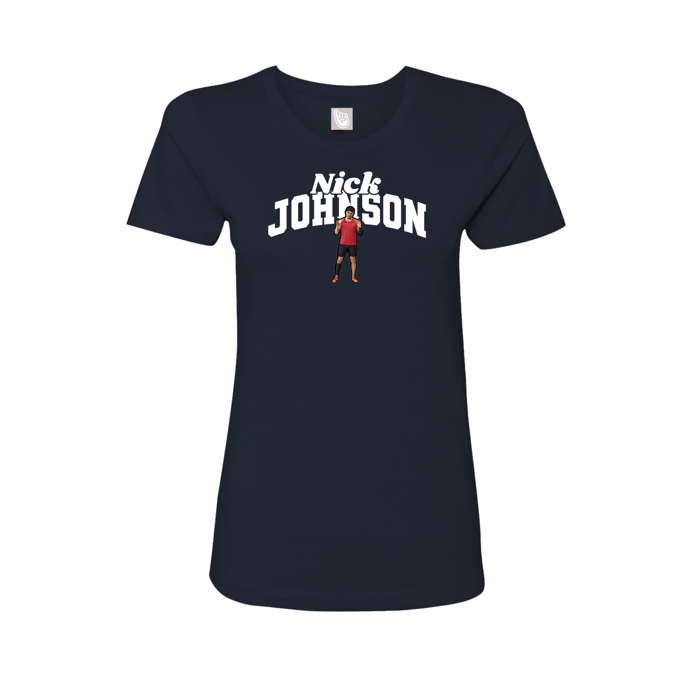 Fitted Women's Tee — Signature Arch in Navy