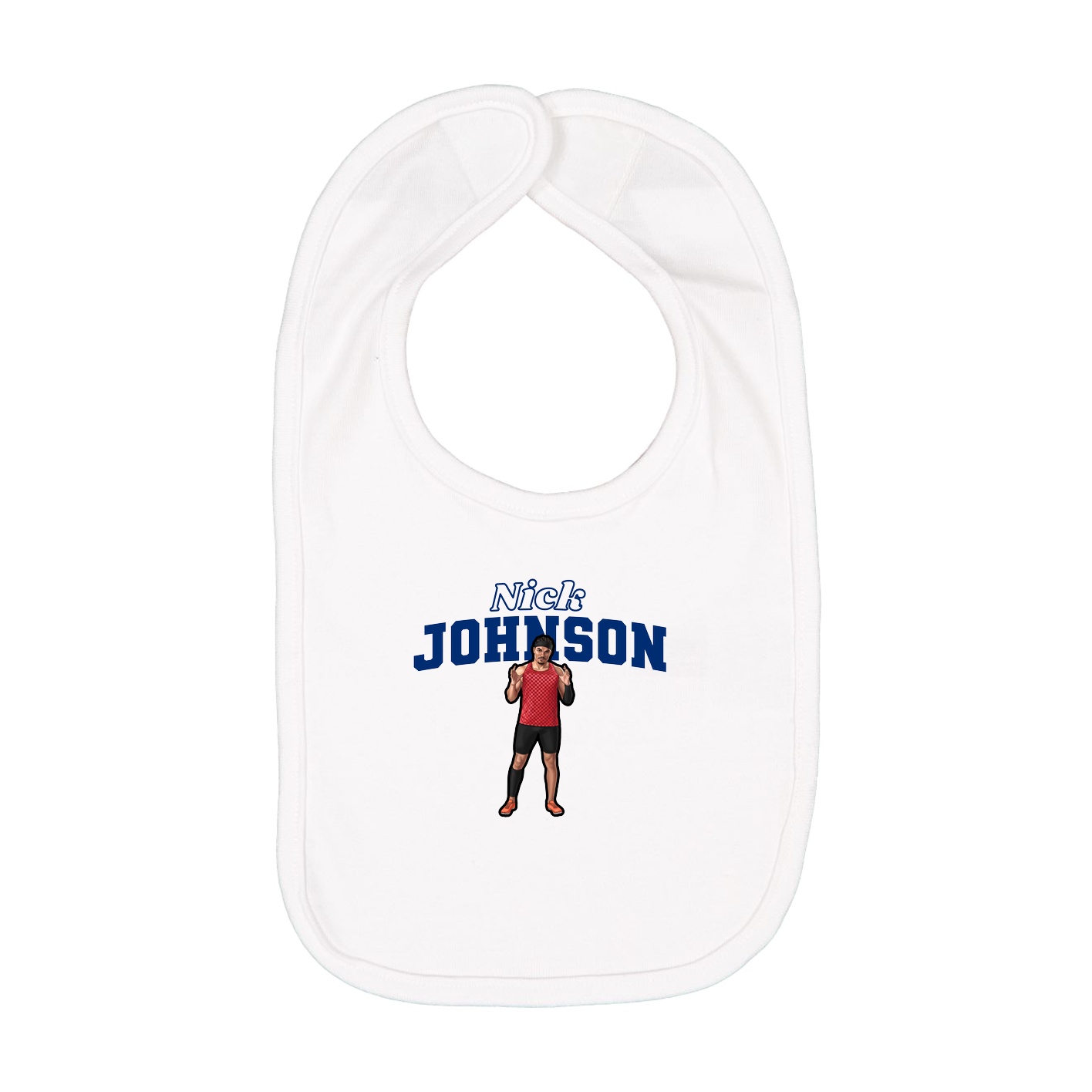 Infant Bib — Name Arch in White