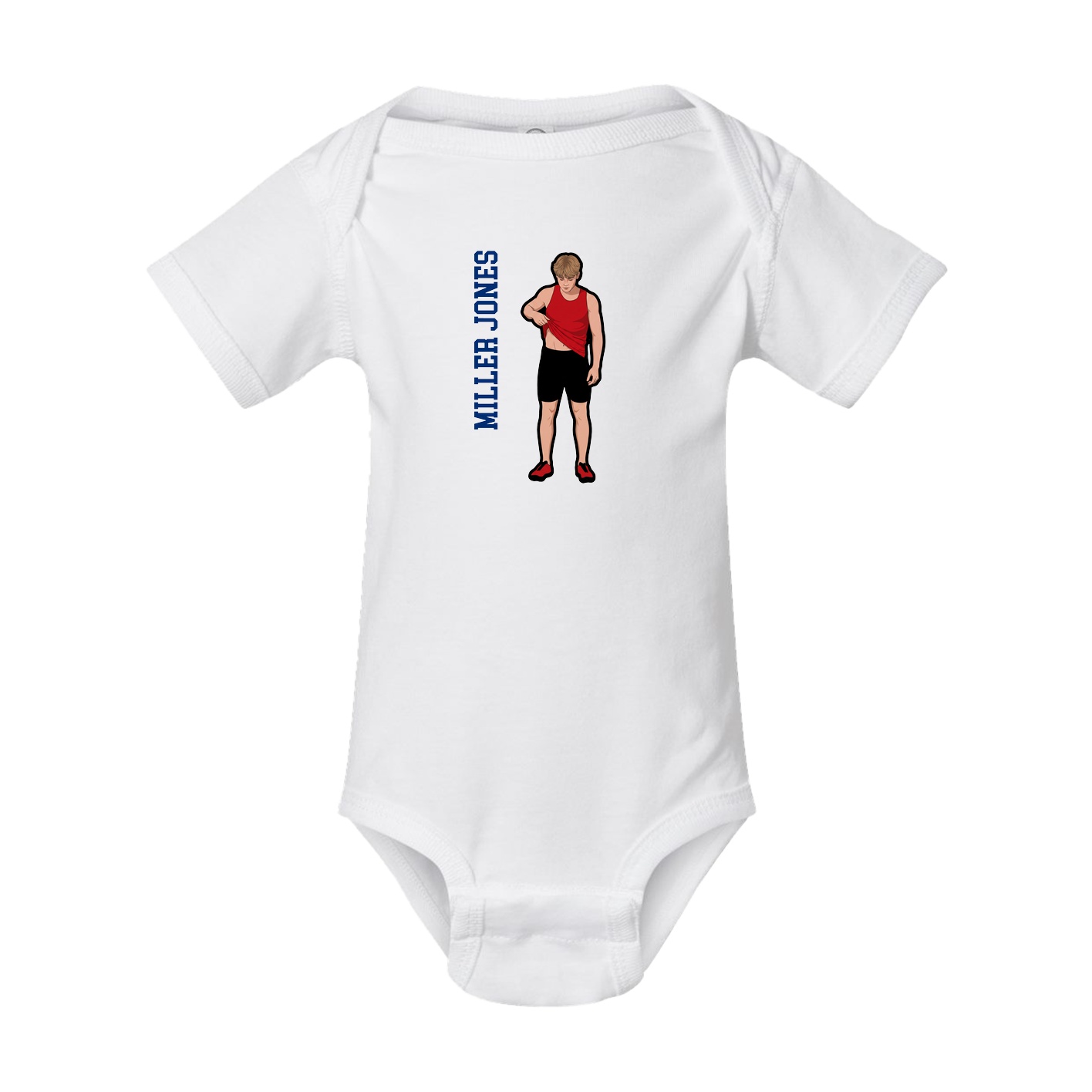 Baby Onesie — Name Vertical in White