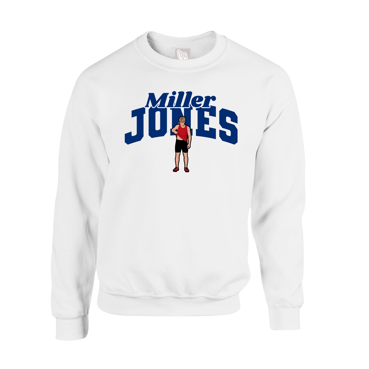 Fleece Crew — Signature Arch in White