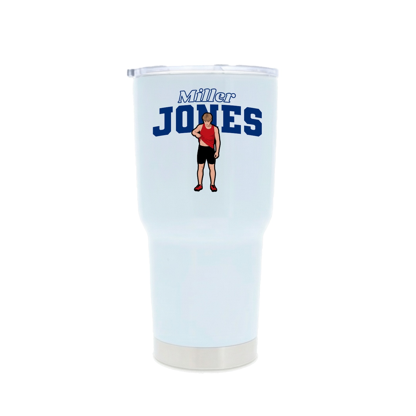 30oz Stainless Steel Tumbler — Name Arch in White