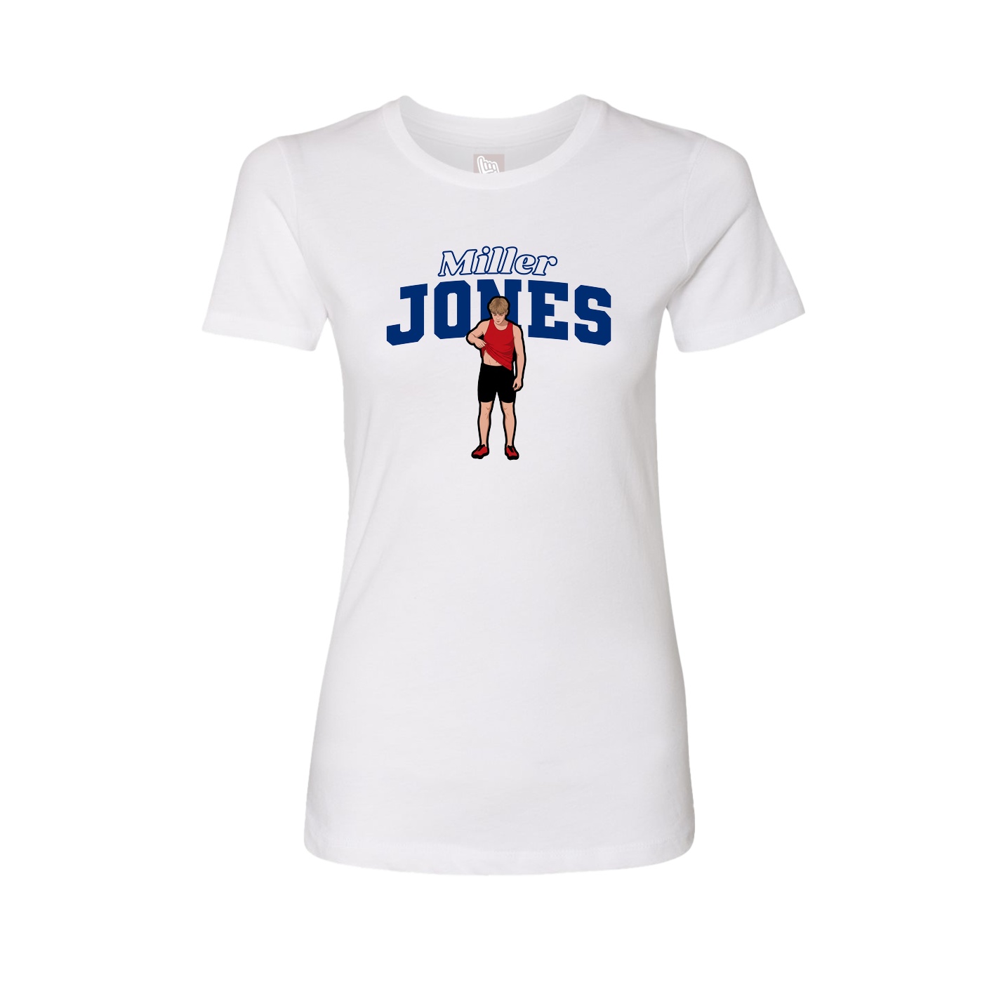 Fitted Women's Tee — Name Arch in White