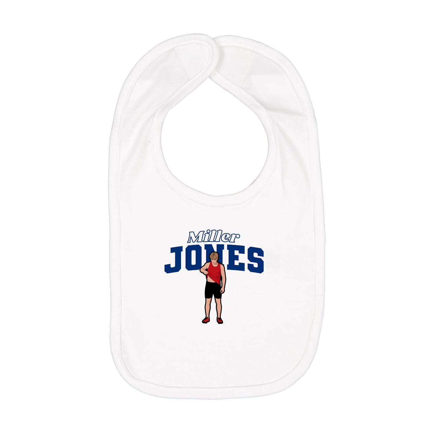 Infant Bib — Name Arch in White