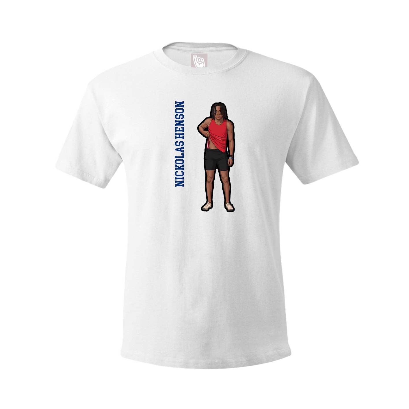 Youth Tee — Name Vertical in White