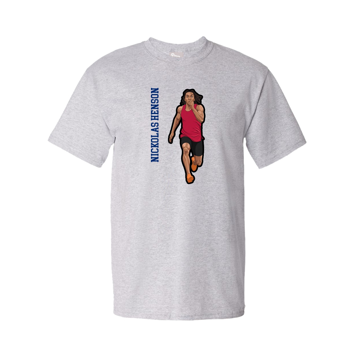 Tee — Name Vertical in Grey