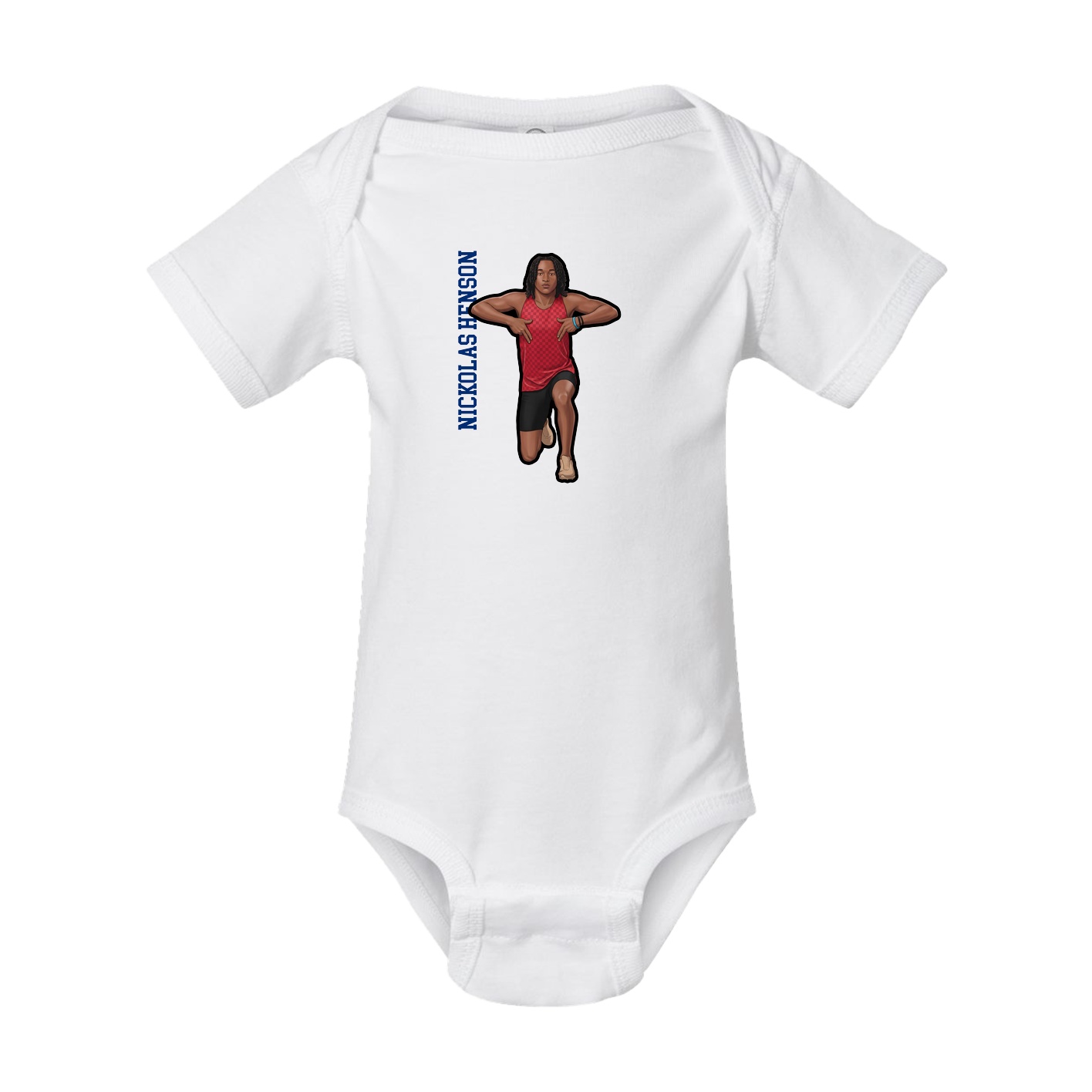 Baby Onesie — Name Vertical in White