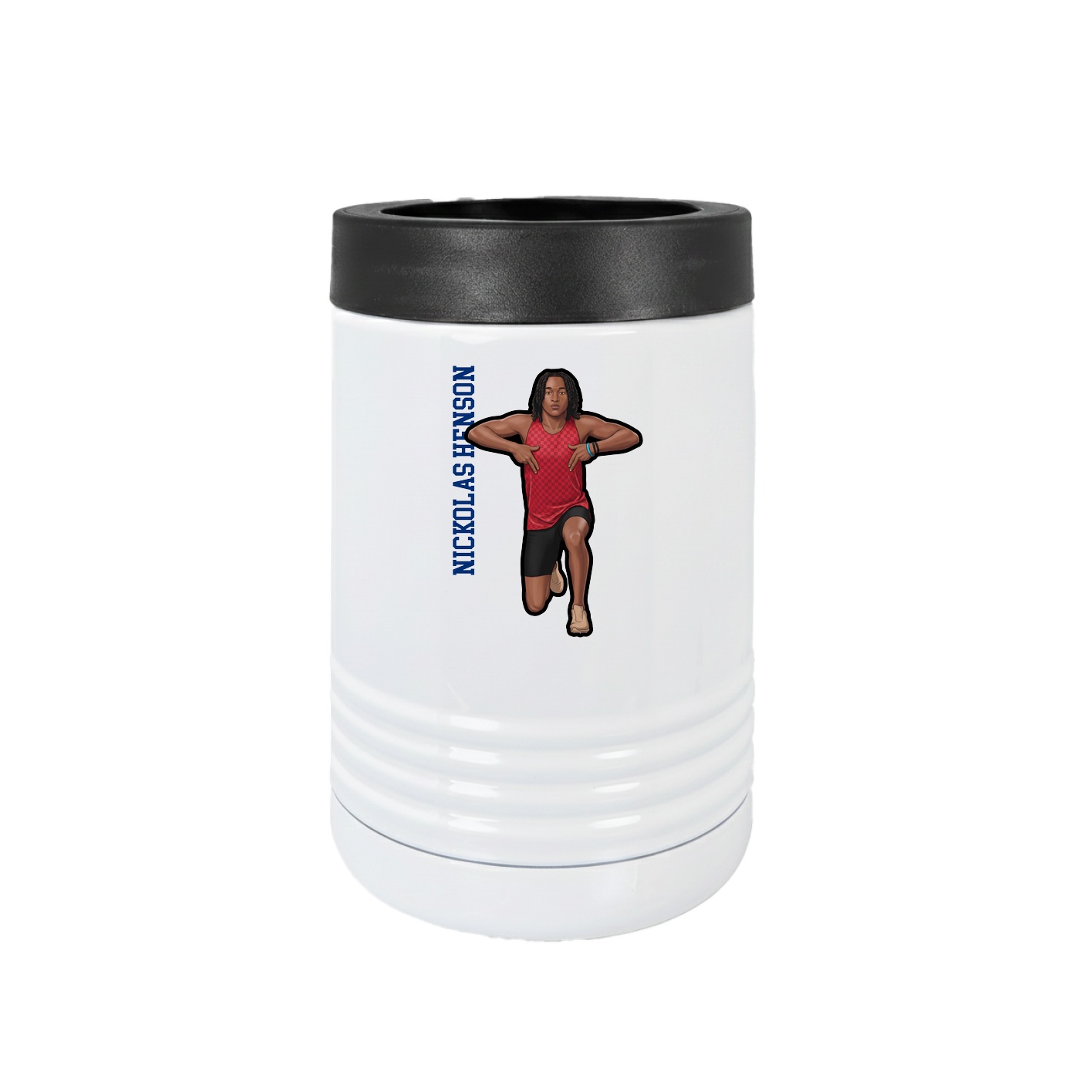 Beverage Holder — Name Vertical in White