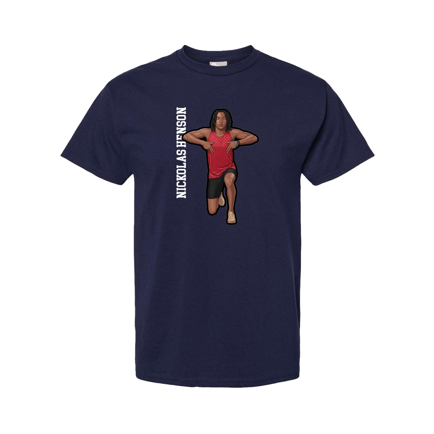 Youth Tee — Name Vertical in Navy