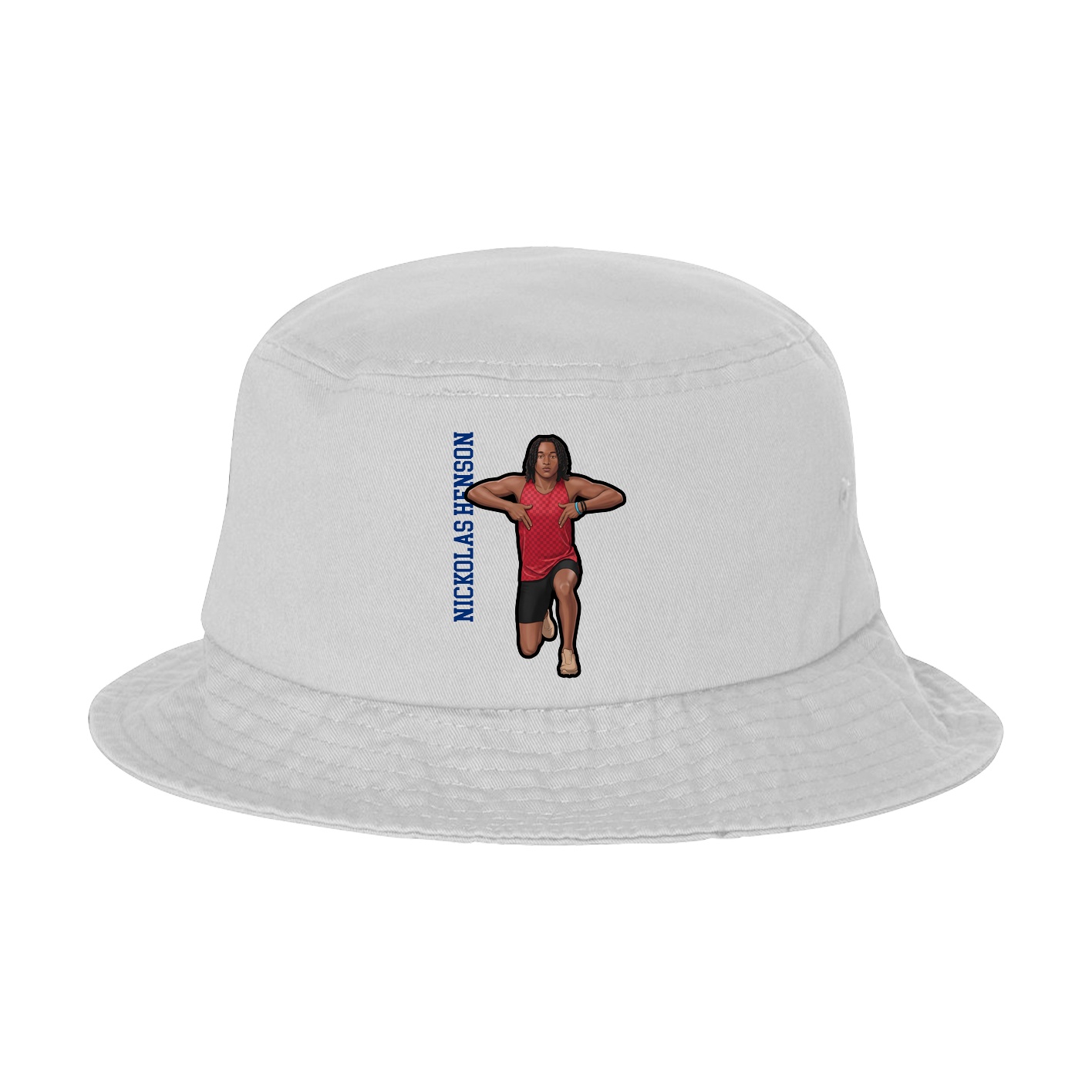 Bucket Cap — Name Vertical in White