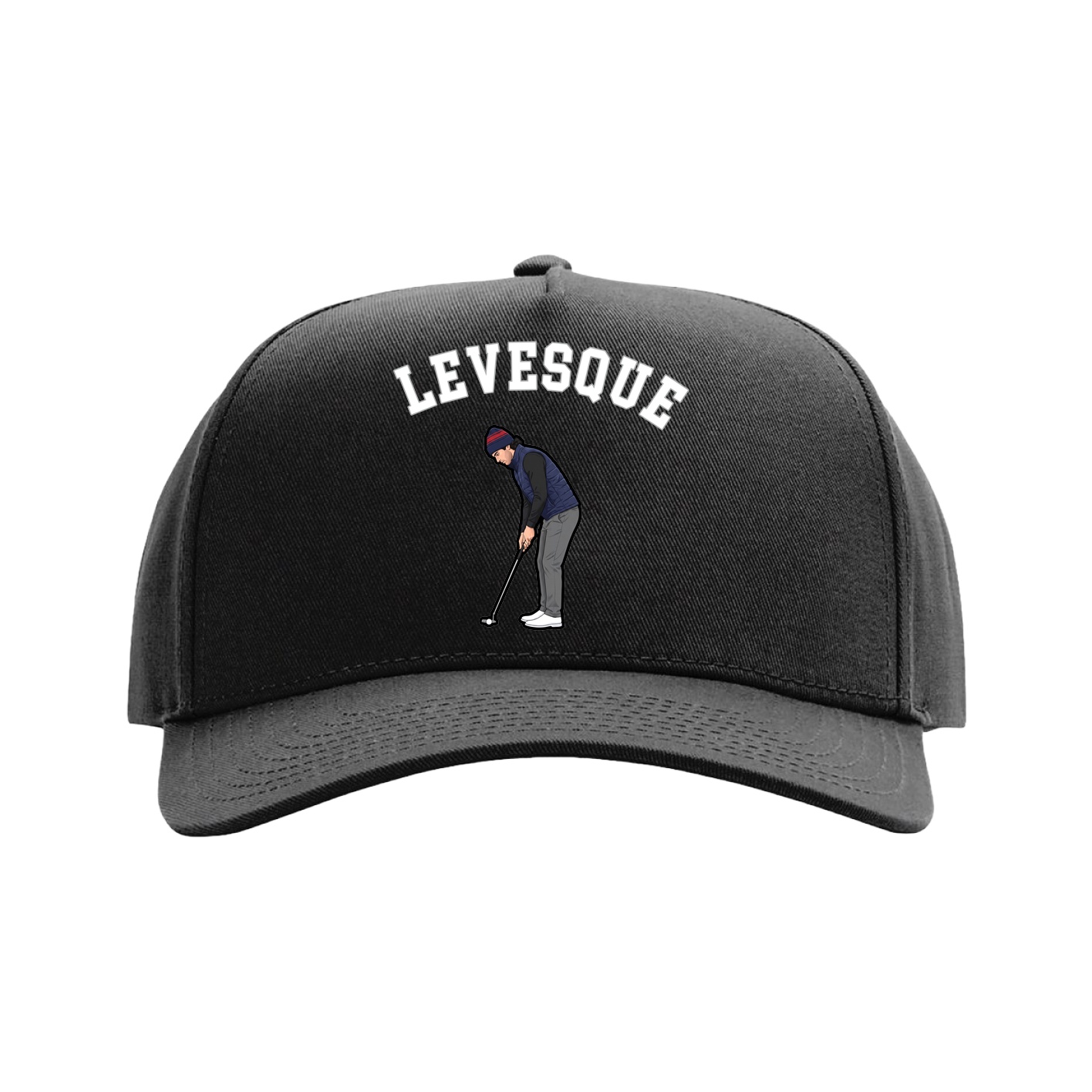 Full Fabric Five-Panel Champ Cap — Shirsey Arch in Black