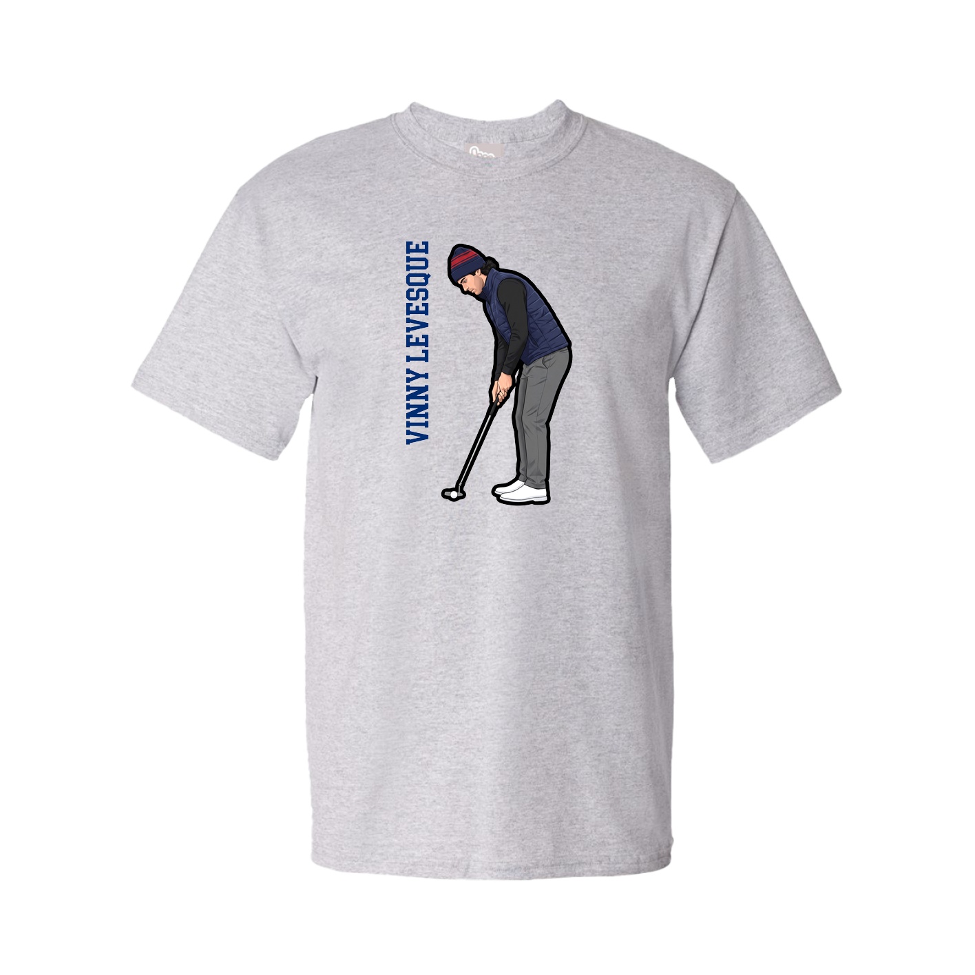 Tee — Name Vertical in Grey