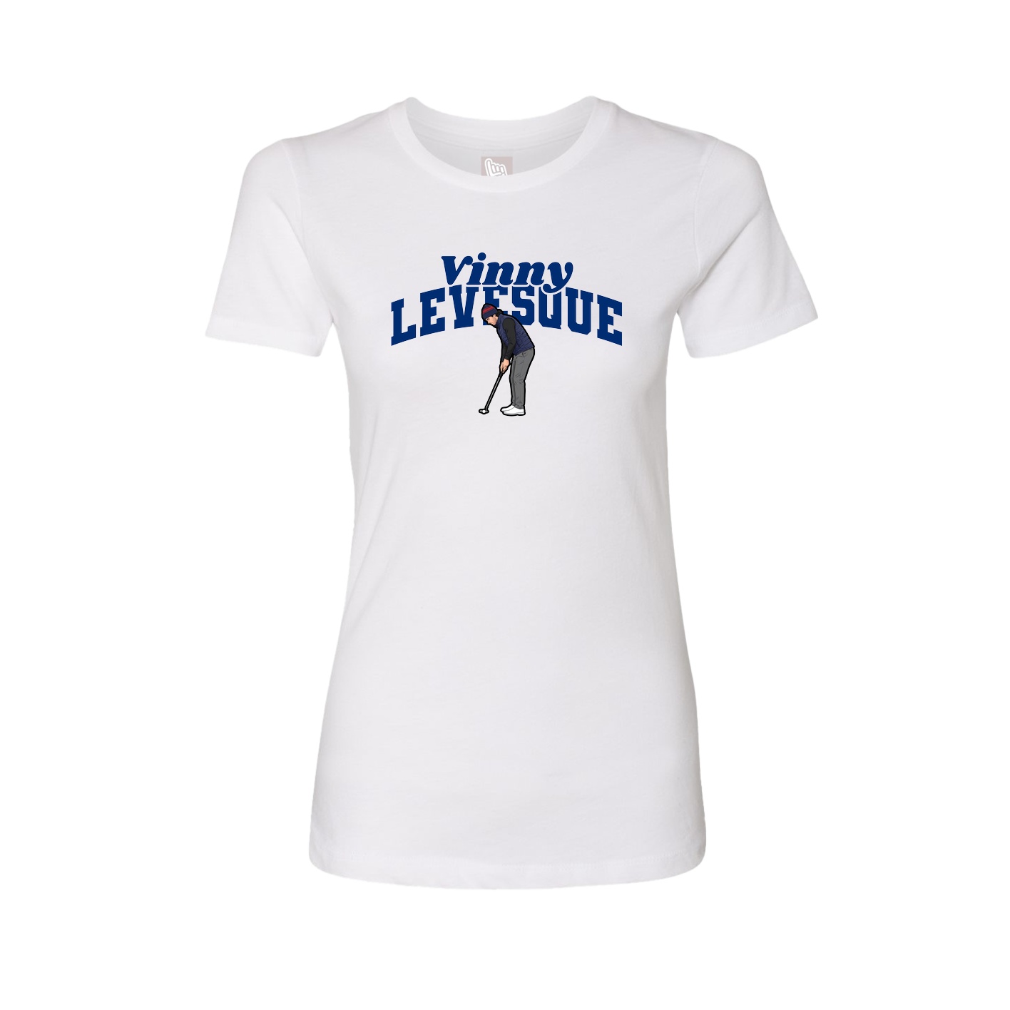 Fitted Women's Tee — Signature Arch in White