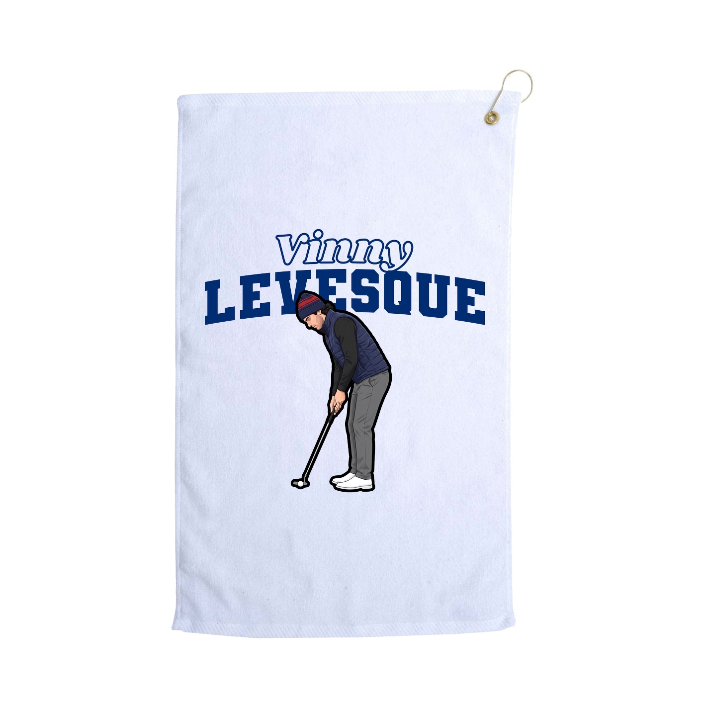 Golf Towel — Name Arch in White