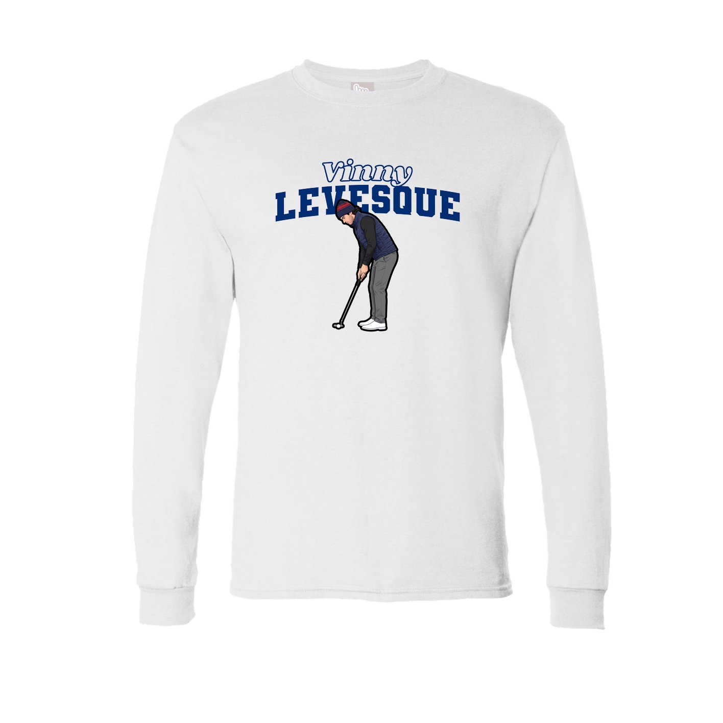 Long Sleeve Tee — Name Arch in White