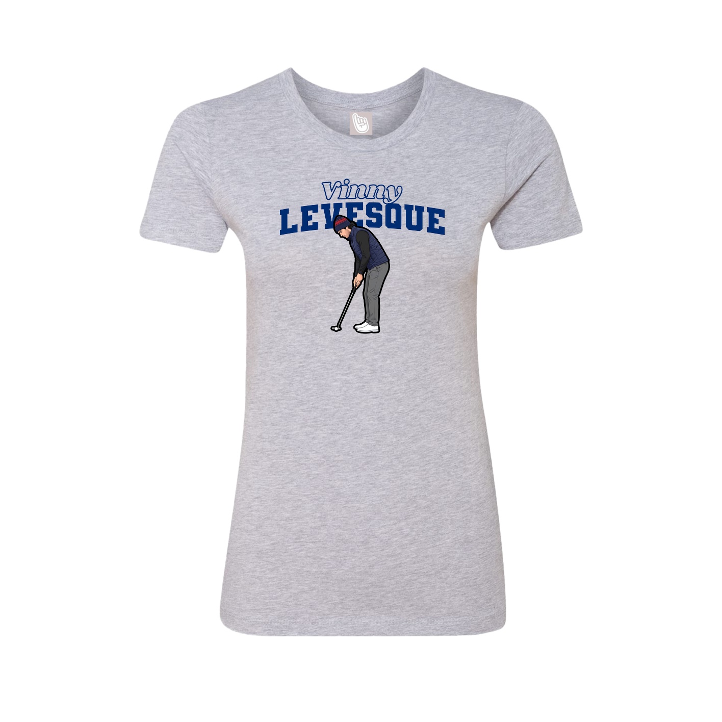 Fitted Women's Tee — Name Arch in Grey