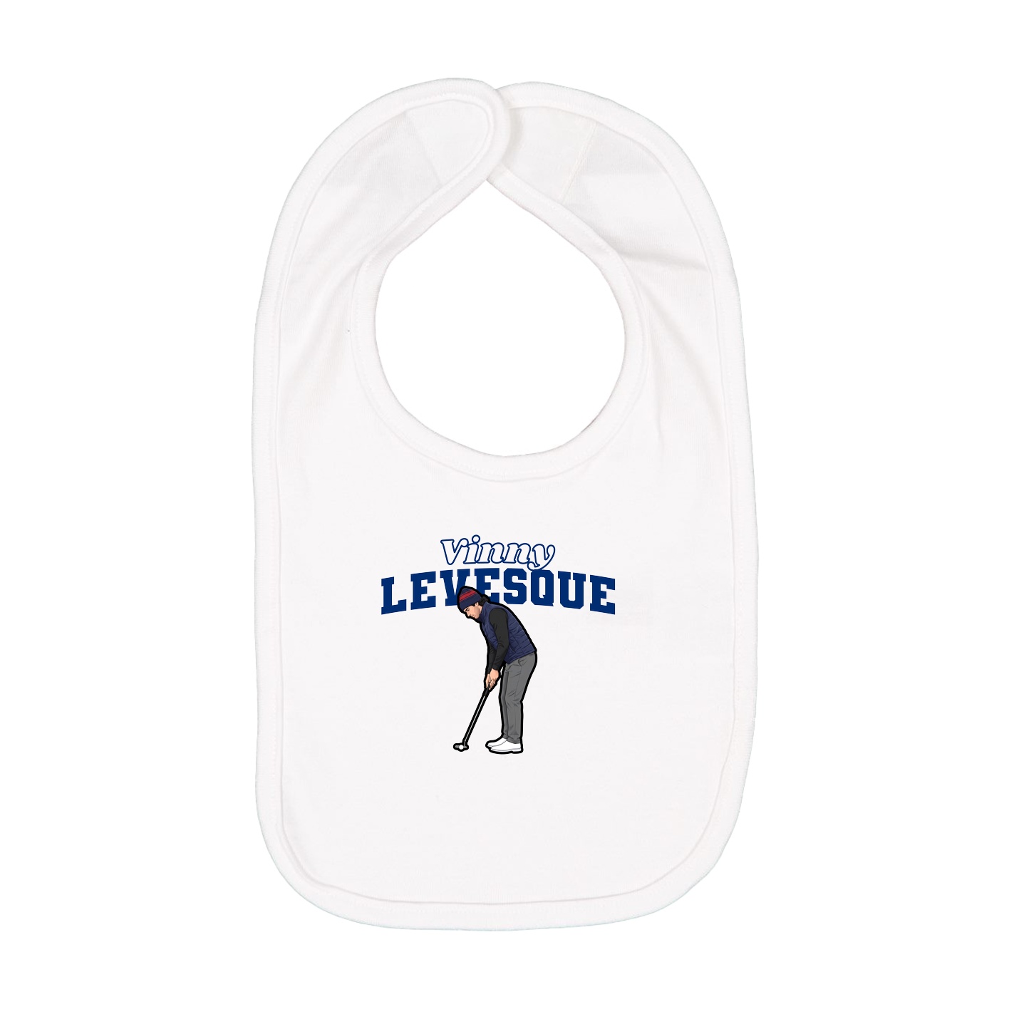 Infant Bib — Name Arch in White