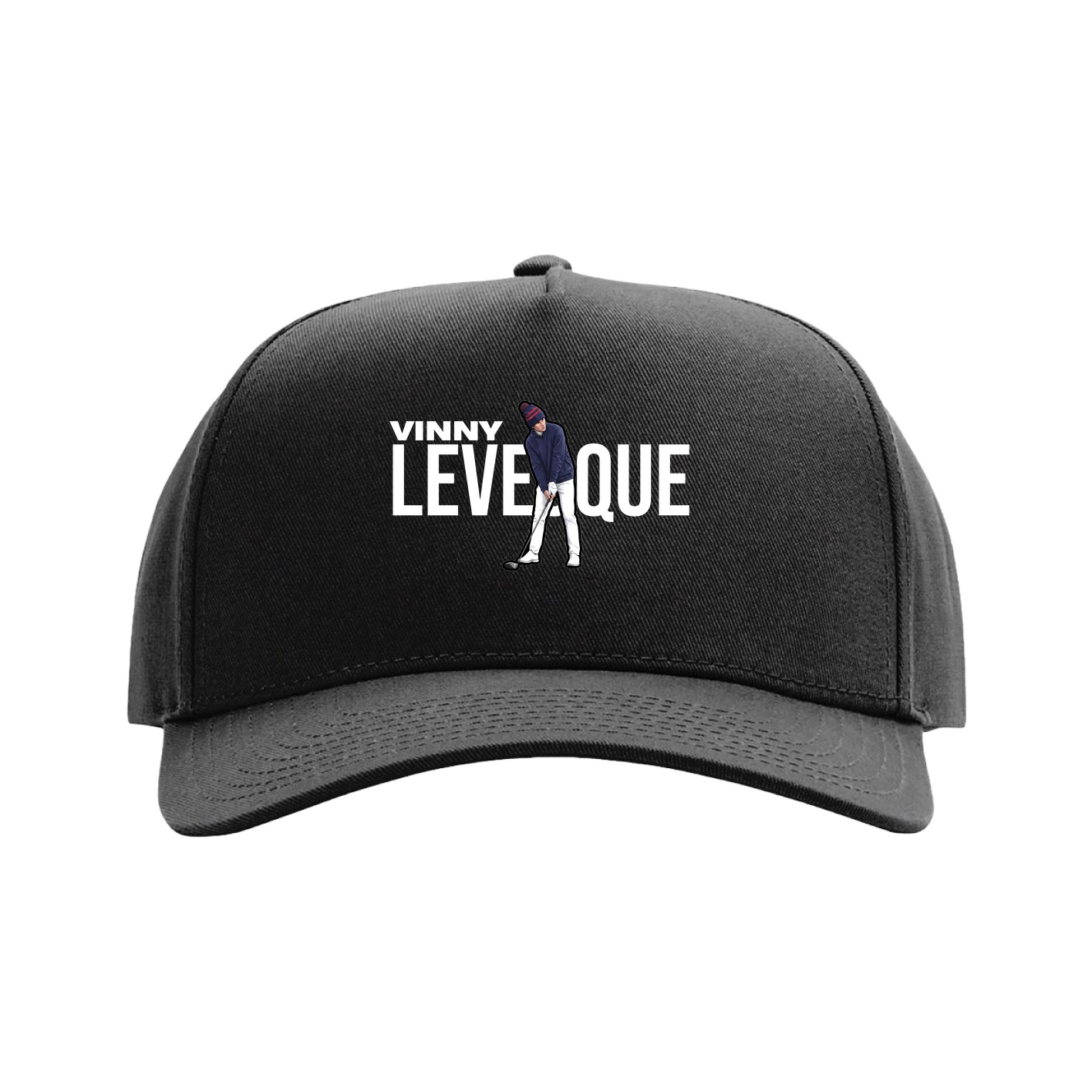 Full Fabric Five-Panel Champ Cap — Player Name in Black