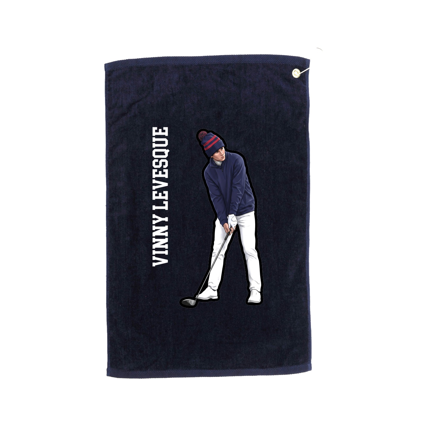 Golf Towel — Name Vertical in Navy
