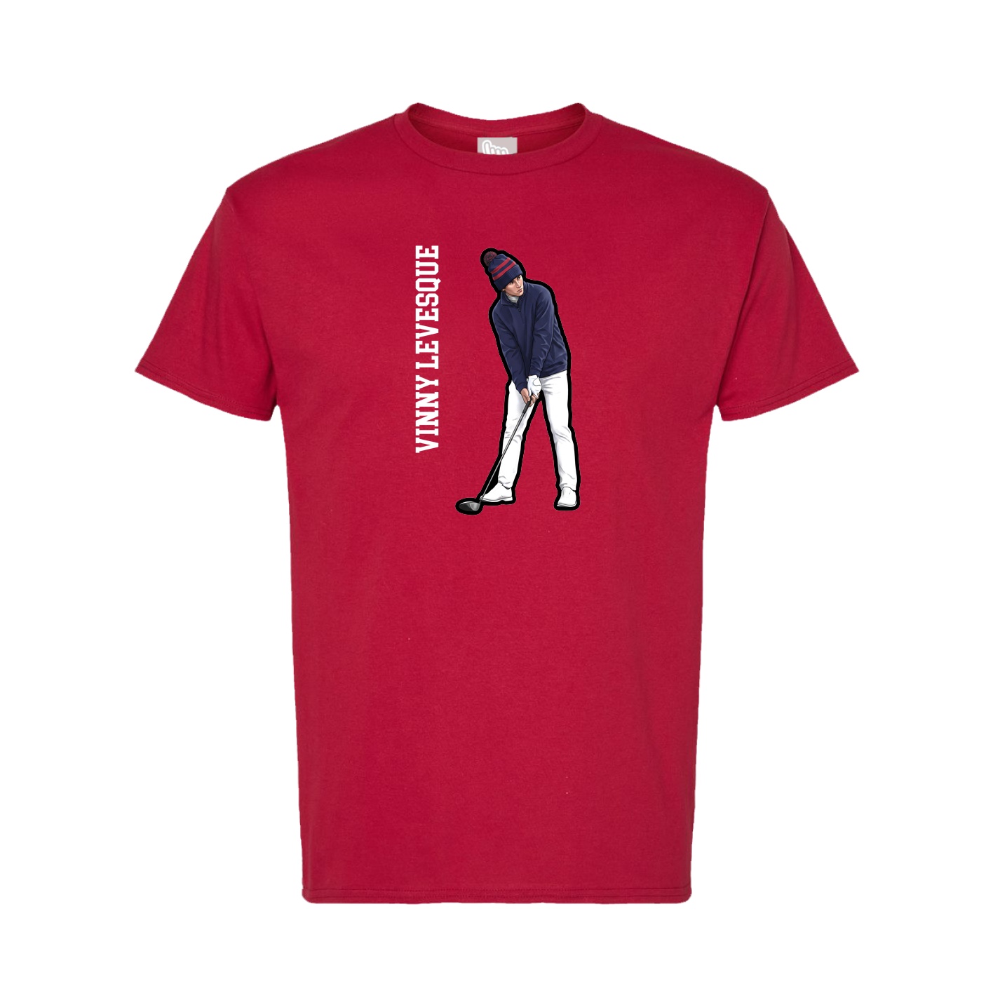 Tee — Name Vertical in Crimson