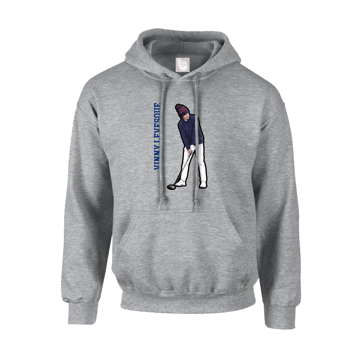 Hoodie — Name Vertical in Grey