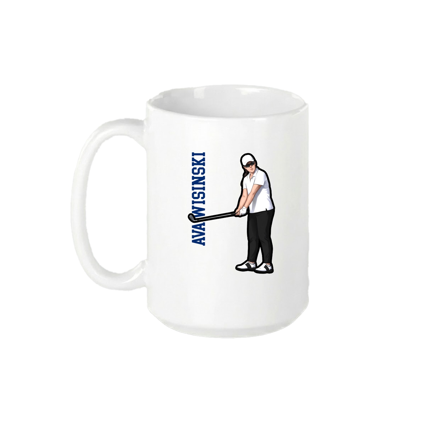 15oz Coffee Mug — Name Vertical in White