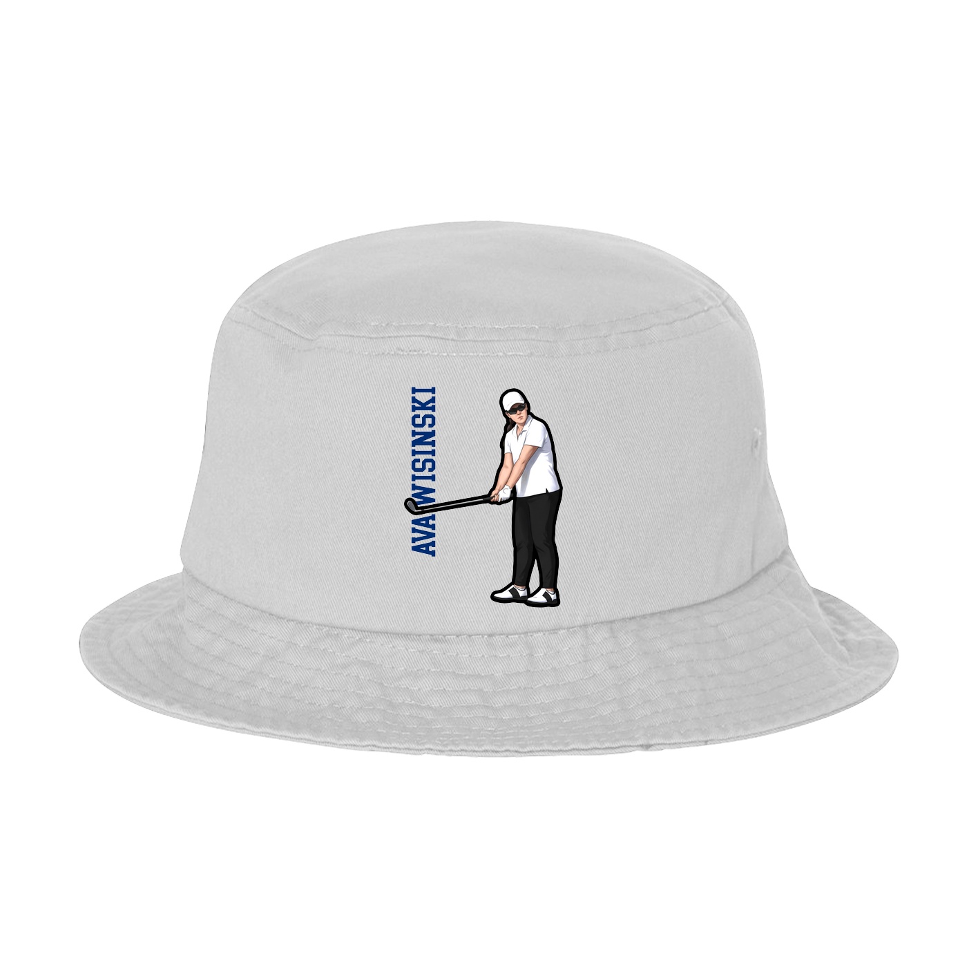 Bucket Cap — Name Vertical in White
