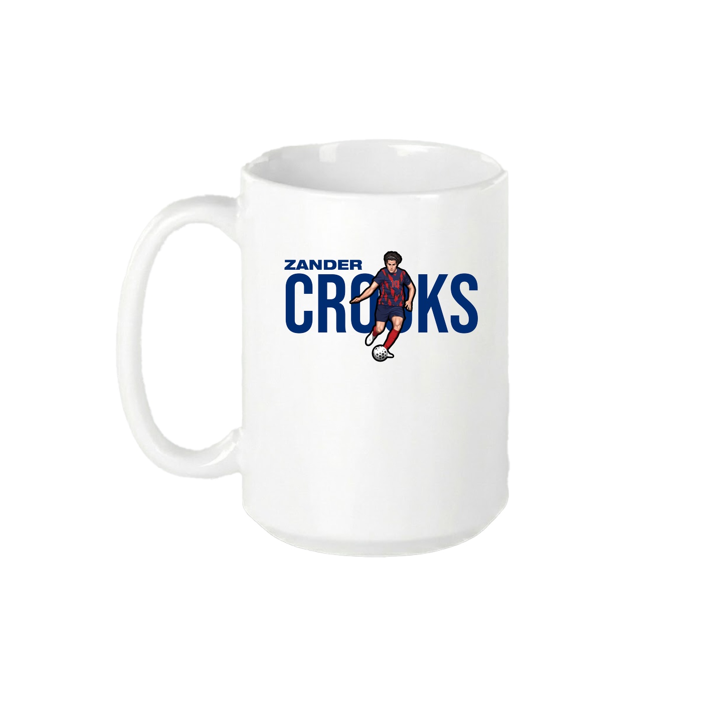 15oz Coffee Mug — Player Name in White