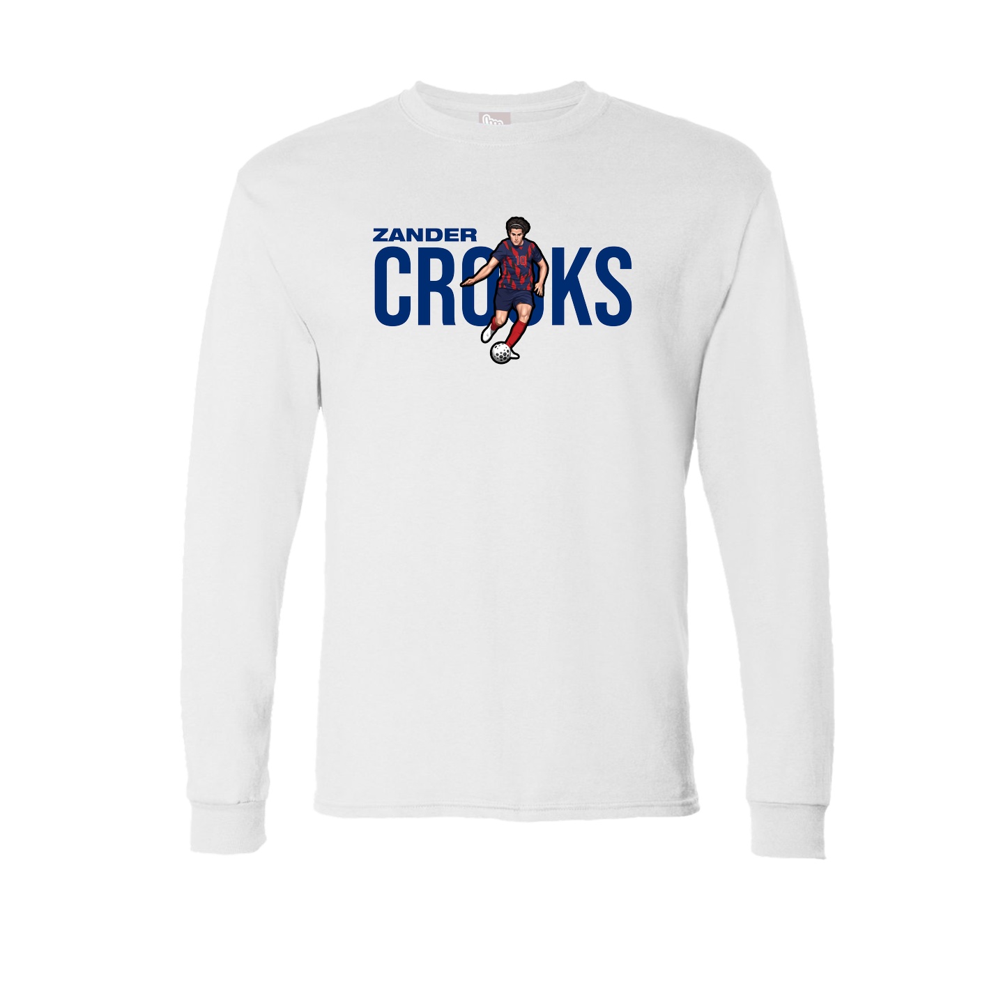 Long Sleeve Tee — Player Name in White