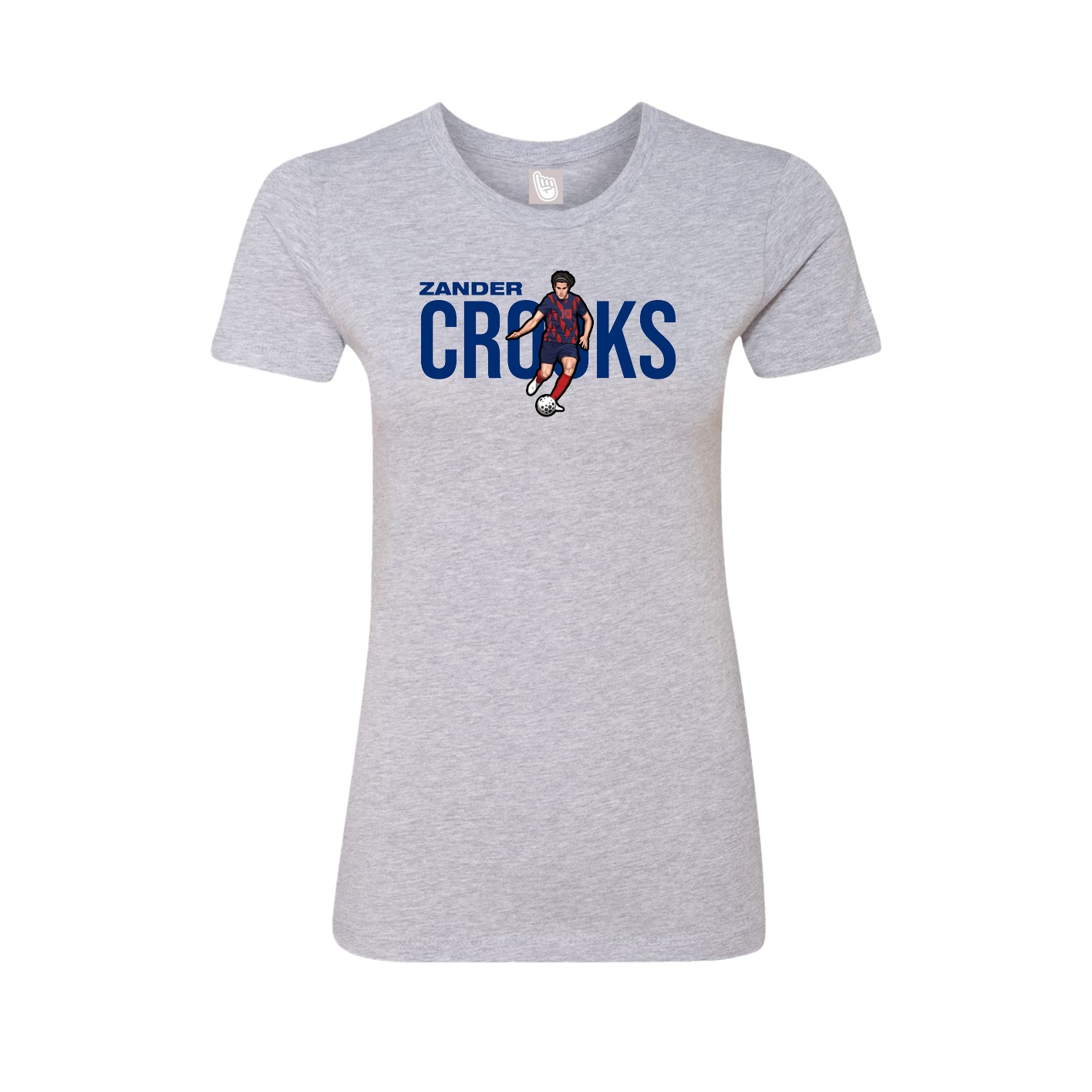 Fitted Women's Tee — Player Name in Grey
