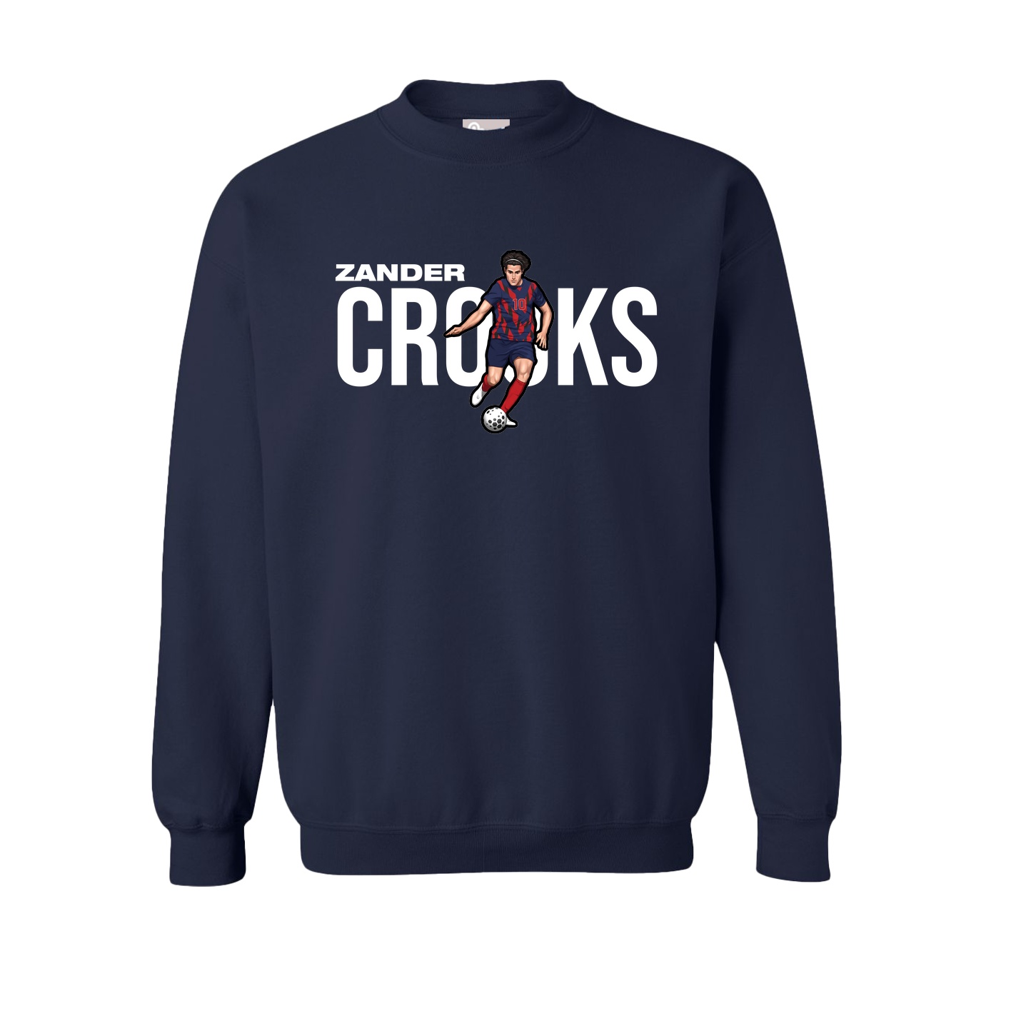 Fleece Crew — Player Name in Navy