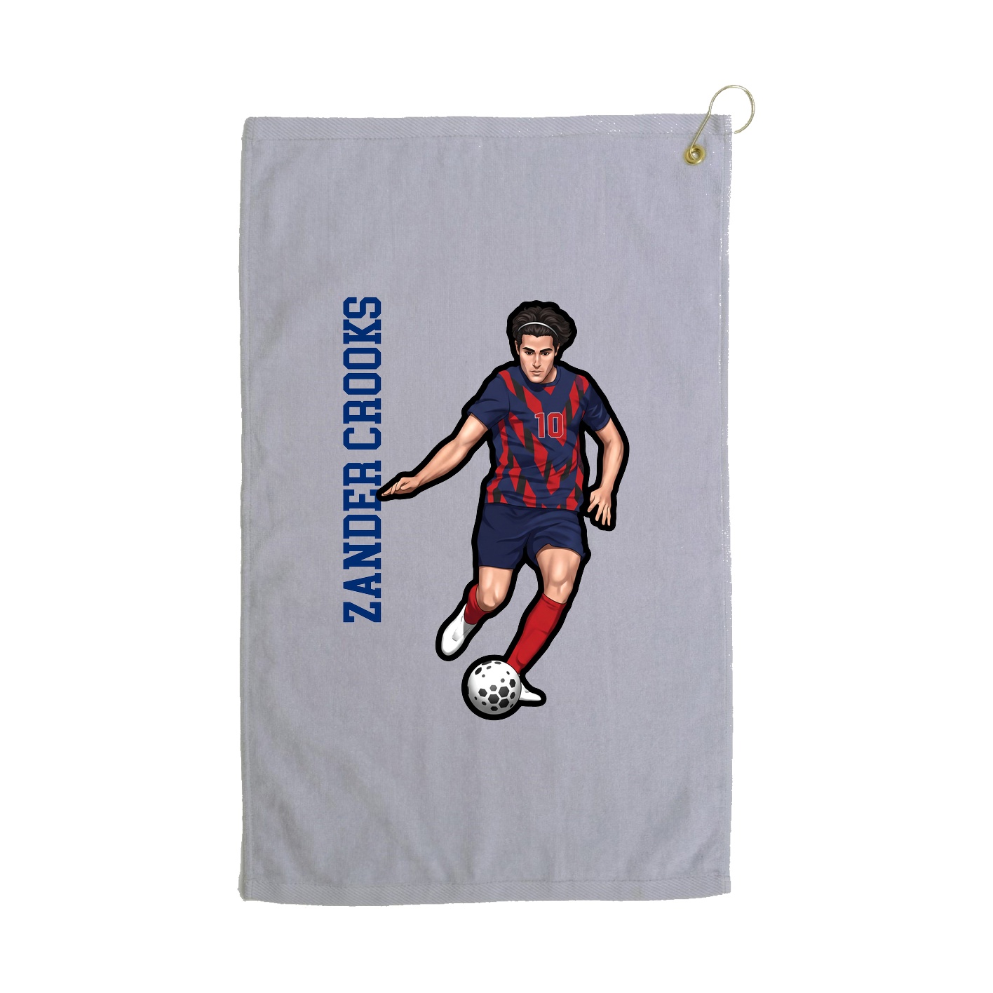 Golf Towel — Name Vertical in Grey