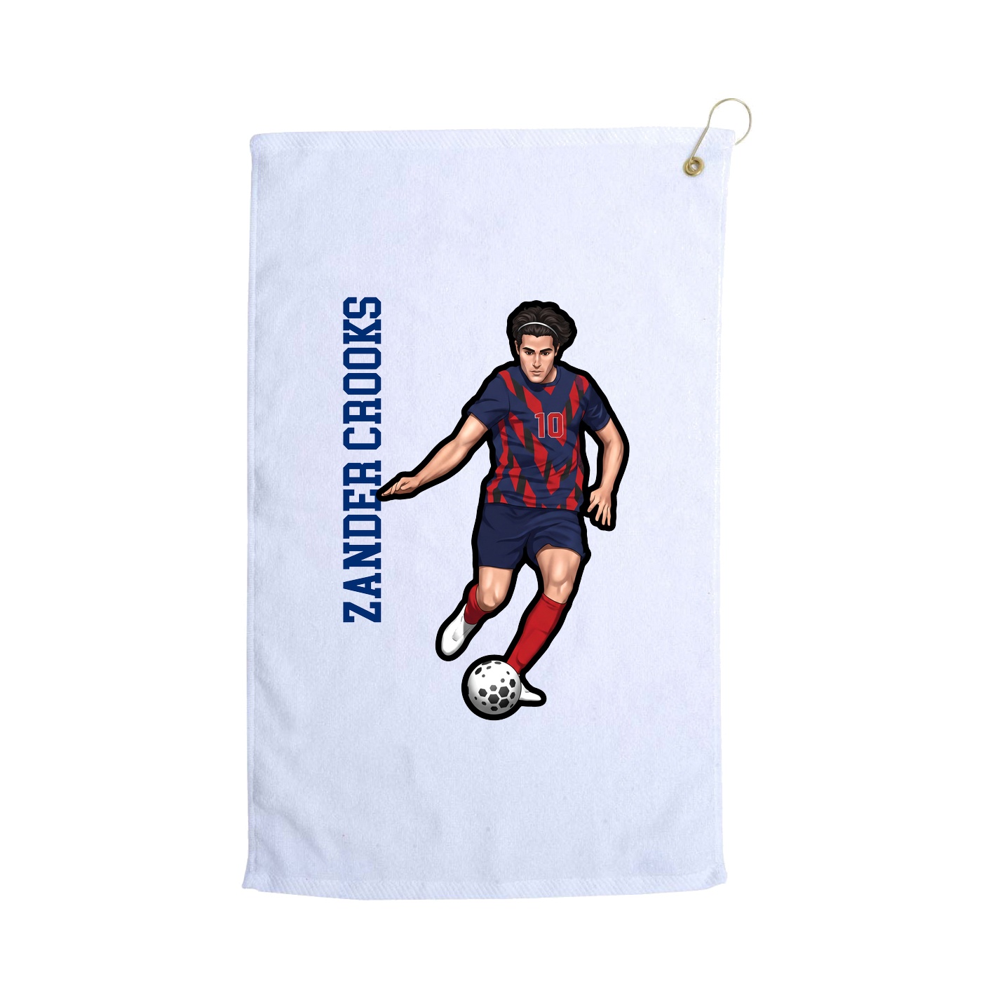 Golf Towel — Name Vertical in White