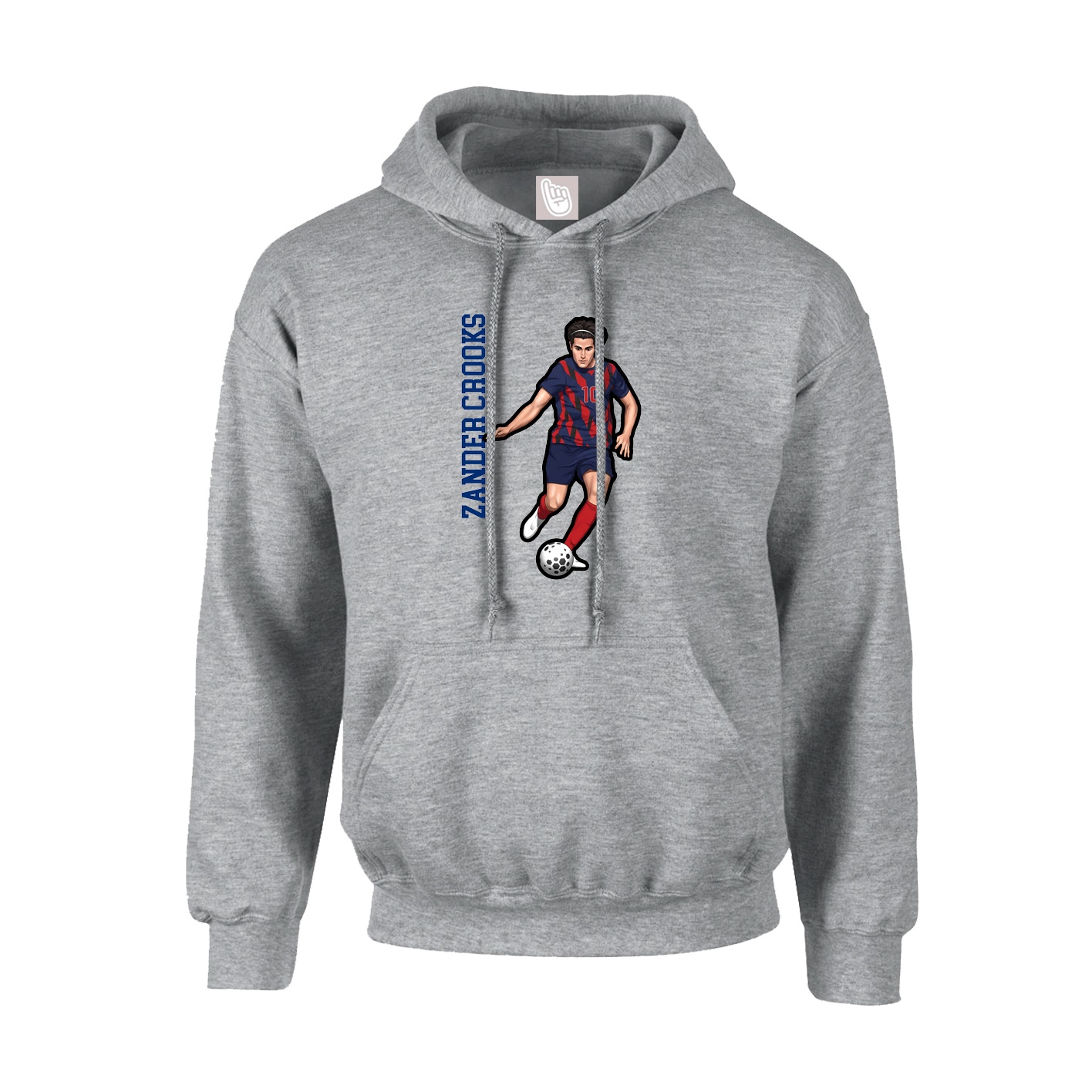Hoodie — Name Vertical in Grey